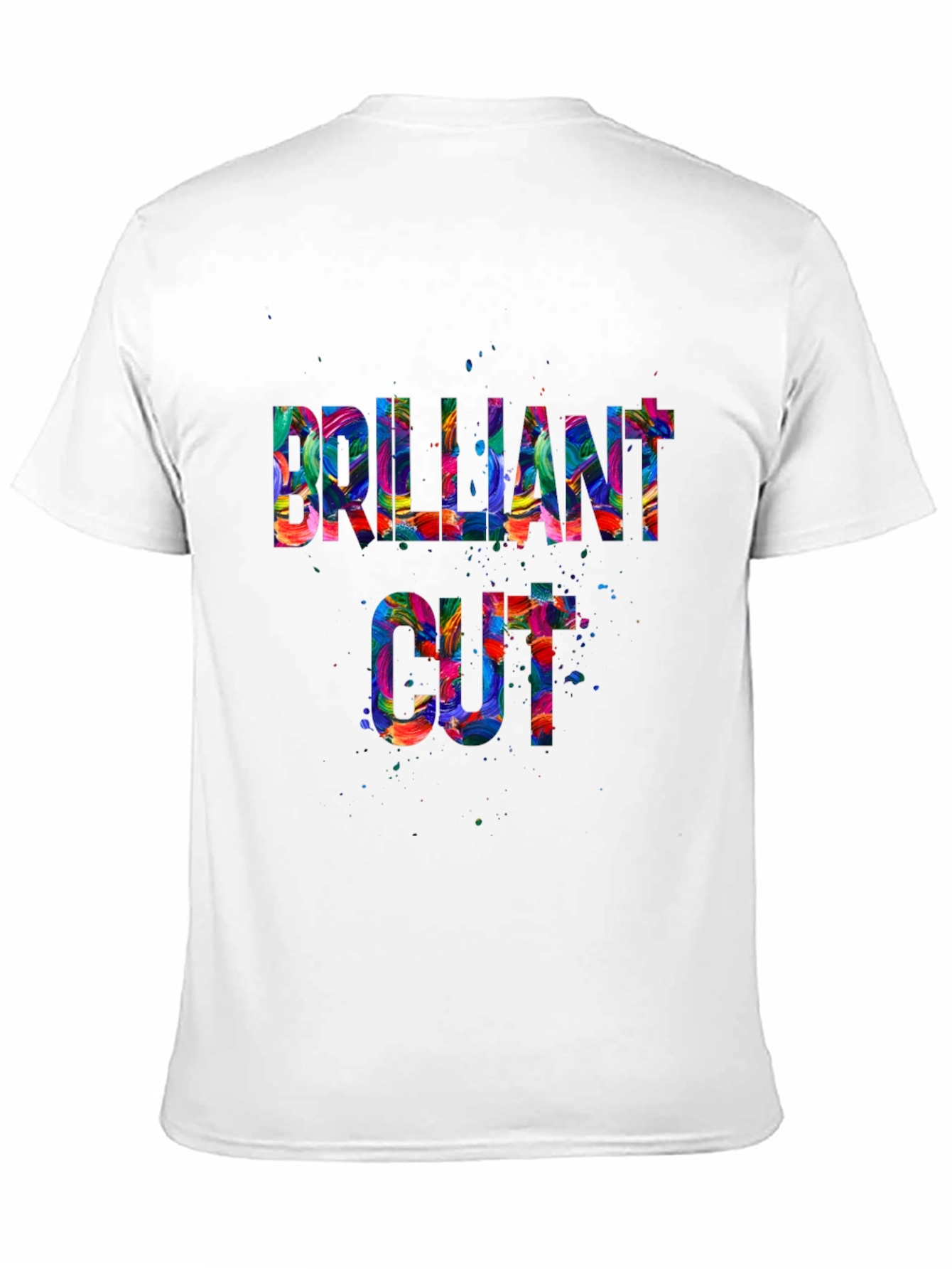 Black Brilliant Cut Graphic T-Shirt - Colorful Design view 11