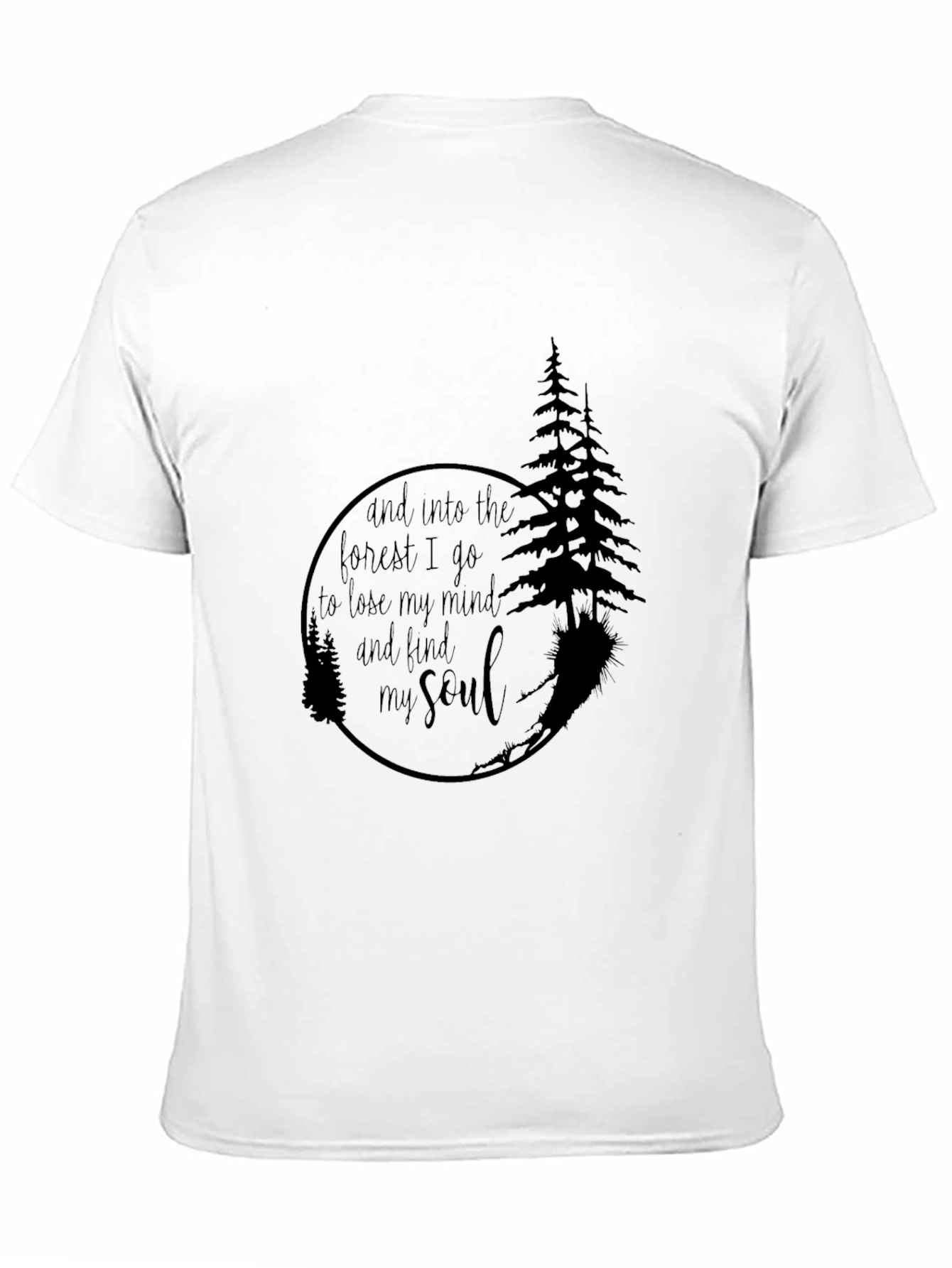Black Into the Forest Graphic Tee - Unisex Black T-Shirt view 11