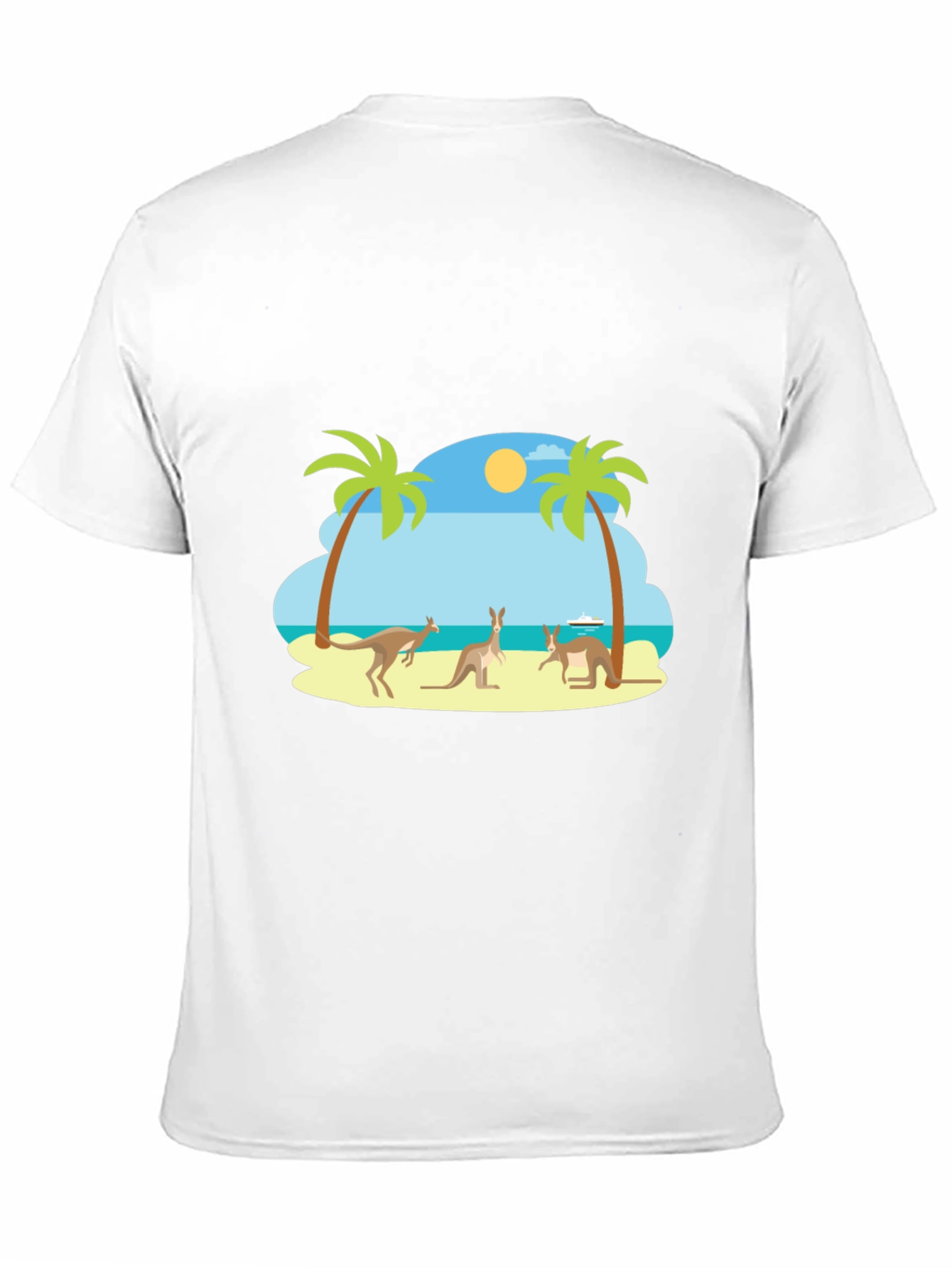 Black Kangaroo Beach Graphic Tee - Black Cotton T-Shirt view 11