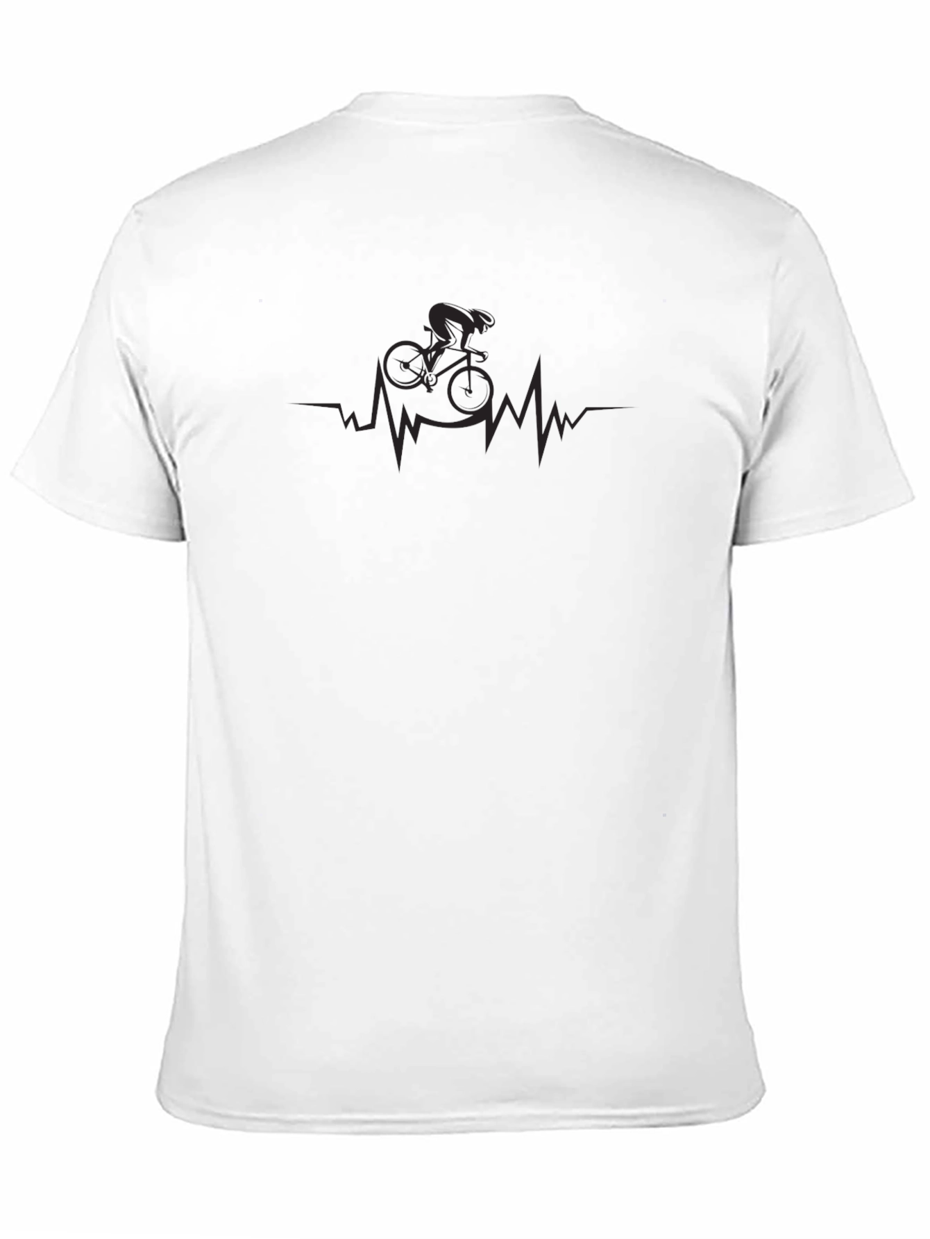 Black Cycling Heartbeat T-Shirt -  Comfortable Black Tee view 11
