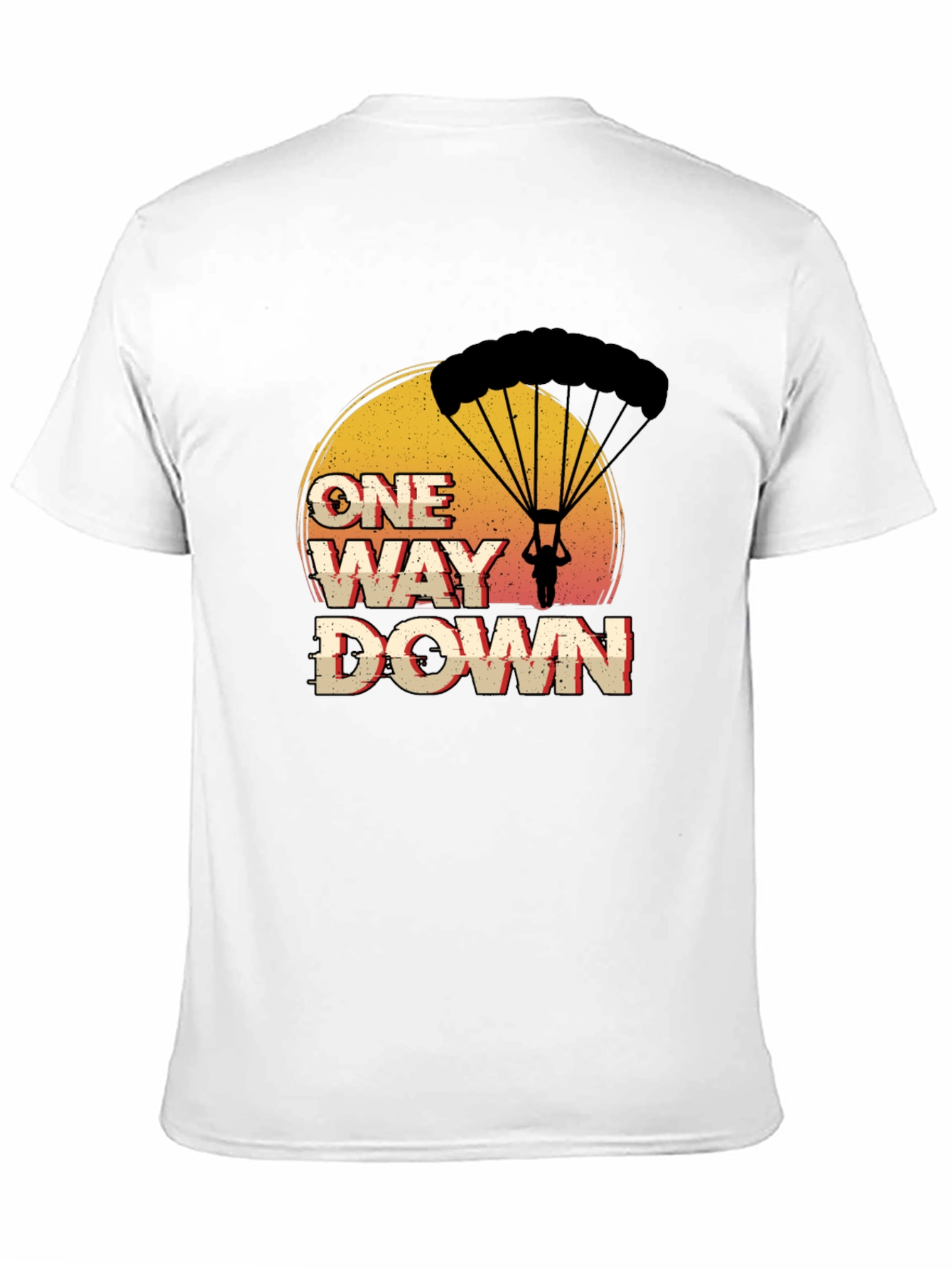 Black One Way Down Parachute Graphic T-Shirt view 11