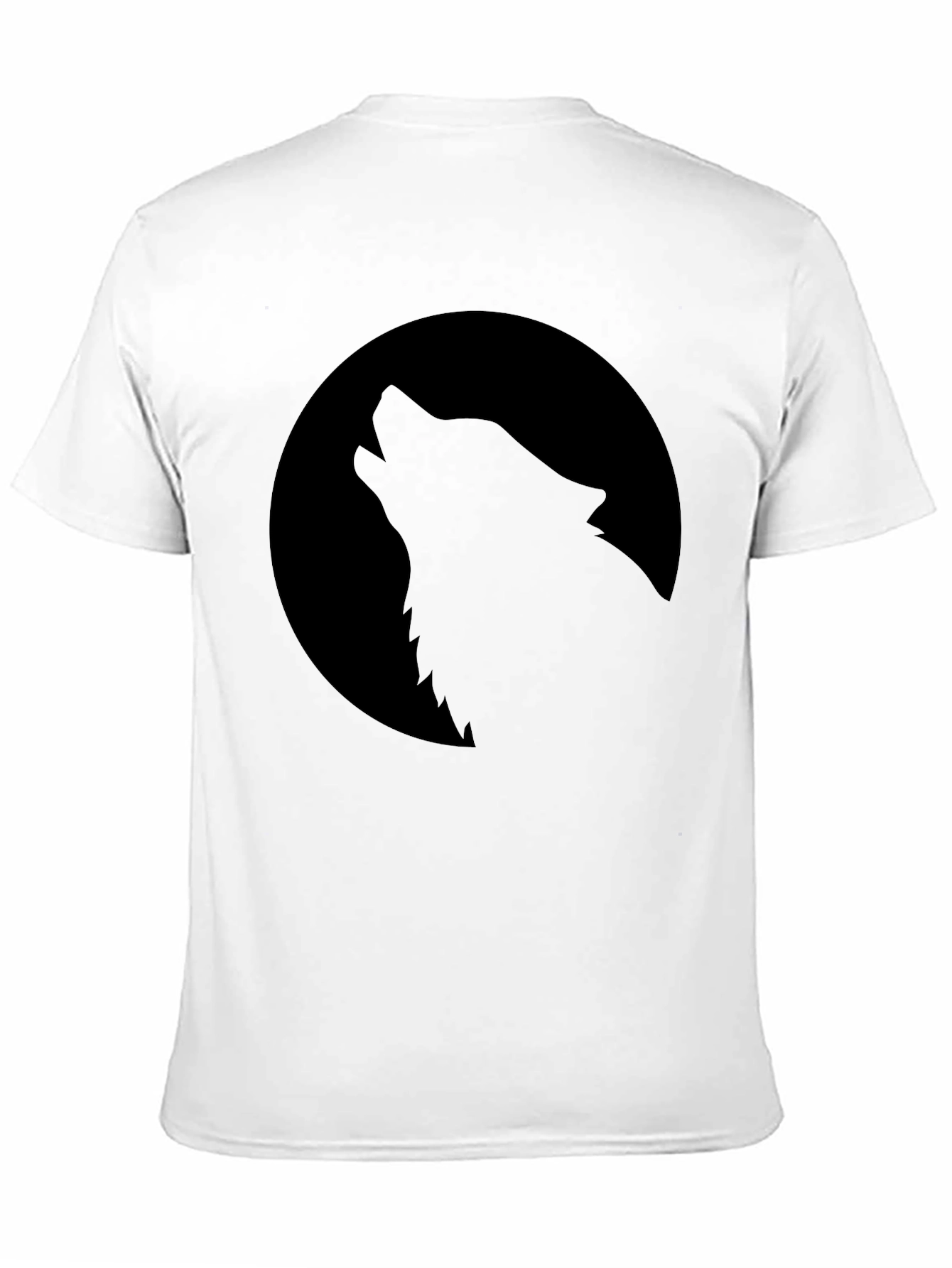 Black Wolf Howling at Moon Graphic Tee - Black view 11