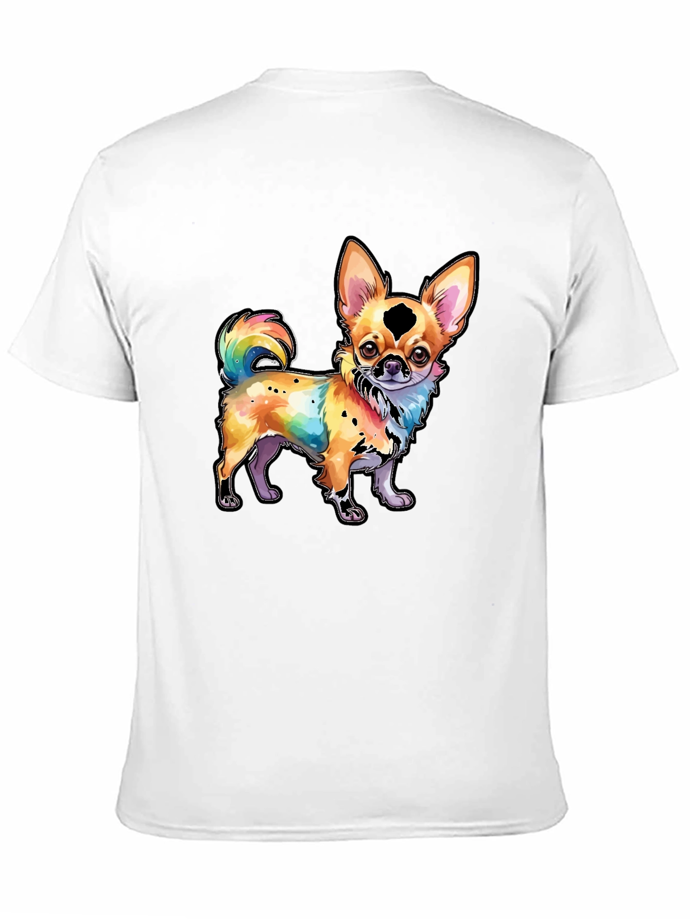 Black Rainbow Chihuahua Graphic Tee - Stylish Dog Lover Shirt view 11