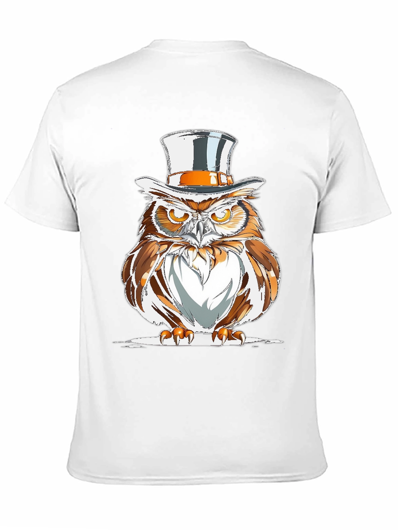 Black Owl Top Hat Graphic Tee - Men's Black T-Shirt view 11