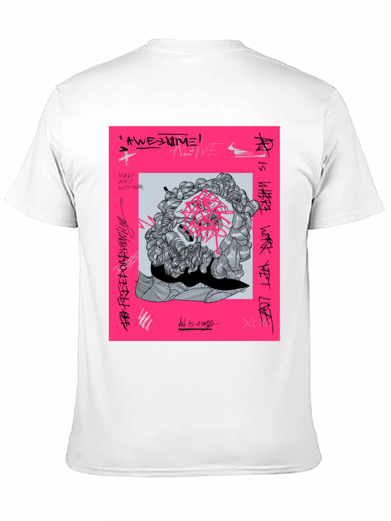 Black Abstract Graphic Tee - Modern Artistic T-Shirt view 11