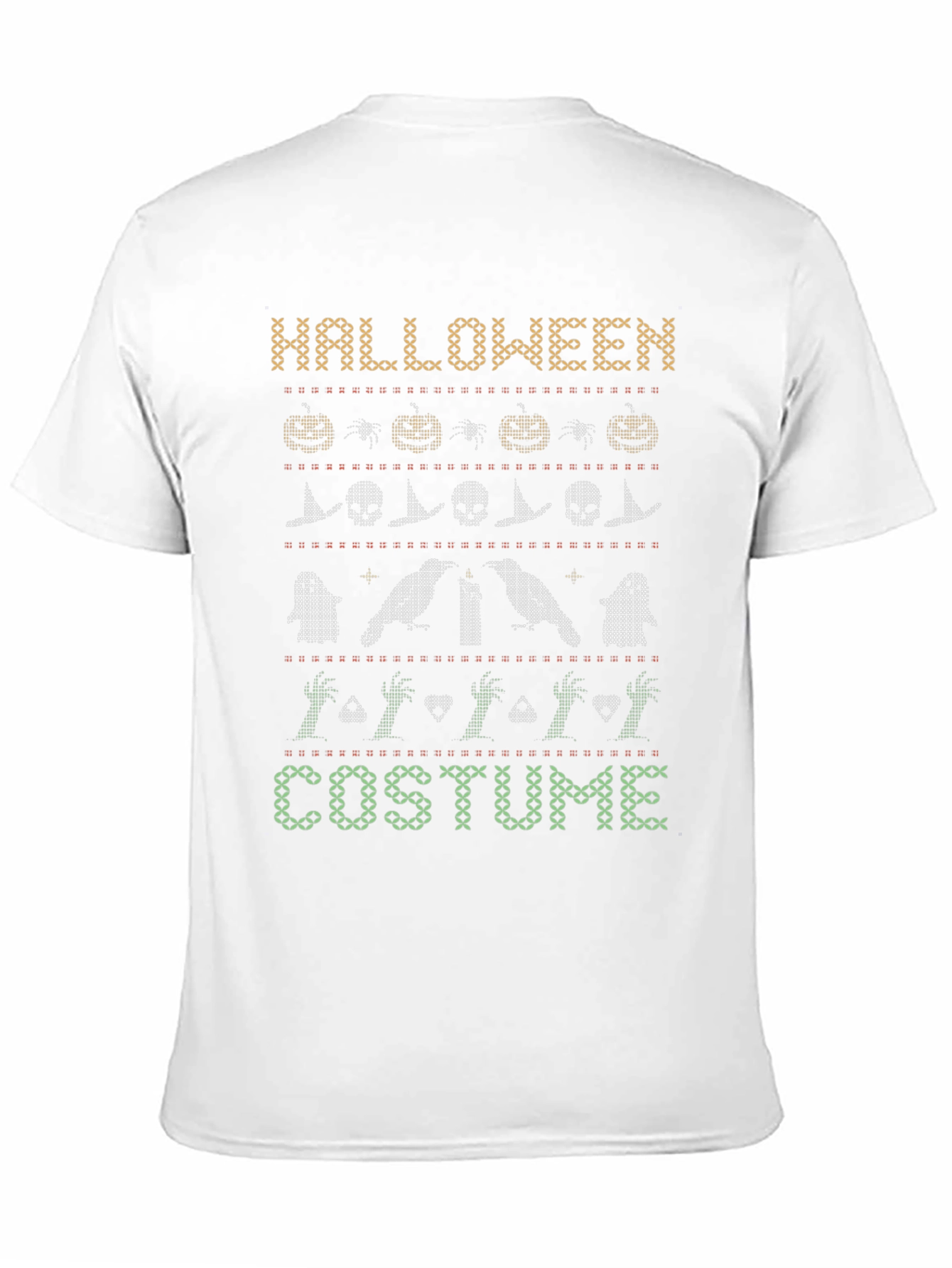 Black Halloween Costume Sweater Pattern Black T-Shirt view 11