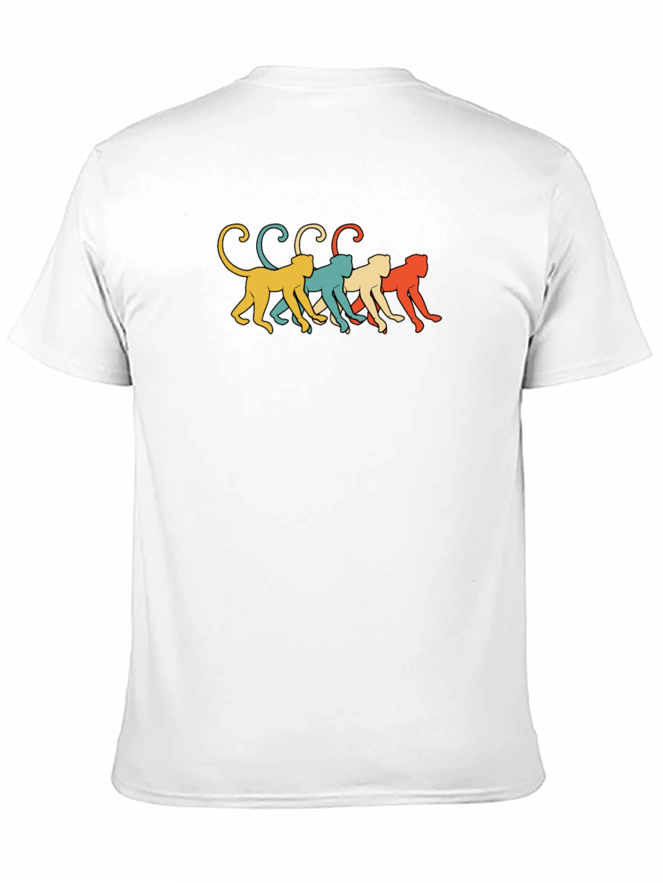 Black Retro Monkey Line Graphic Tee - Soft Black Cotton view 11