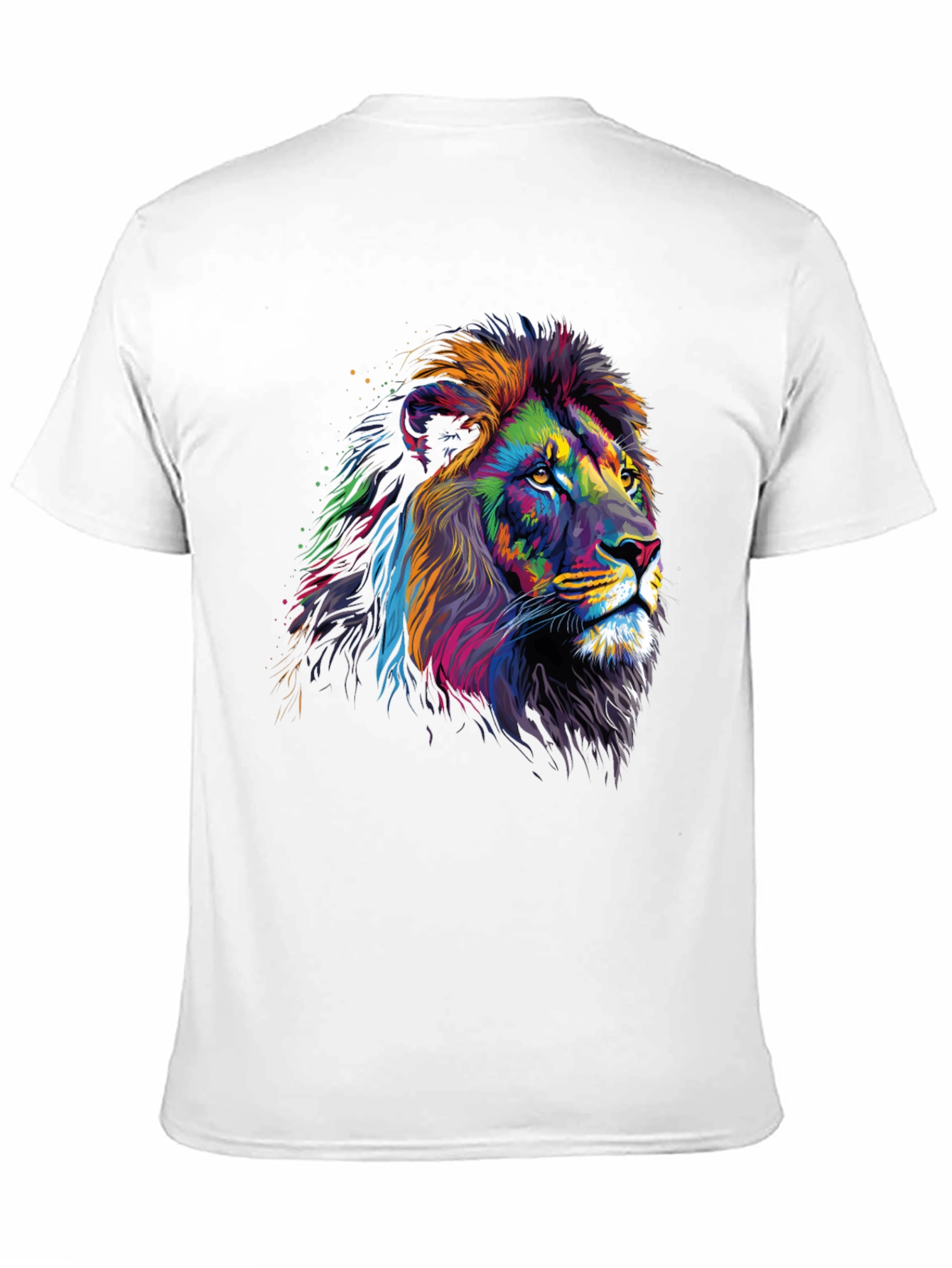 Black Vibrant Lion Graphic Tee - Bold Statement T-Shirt view 11