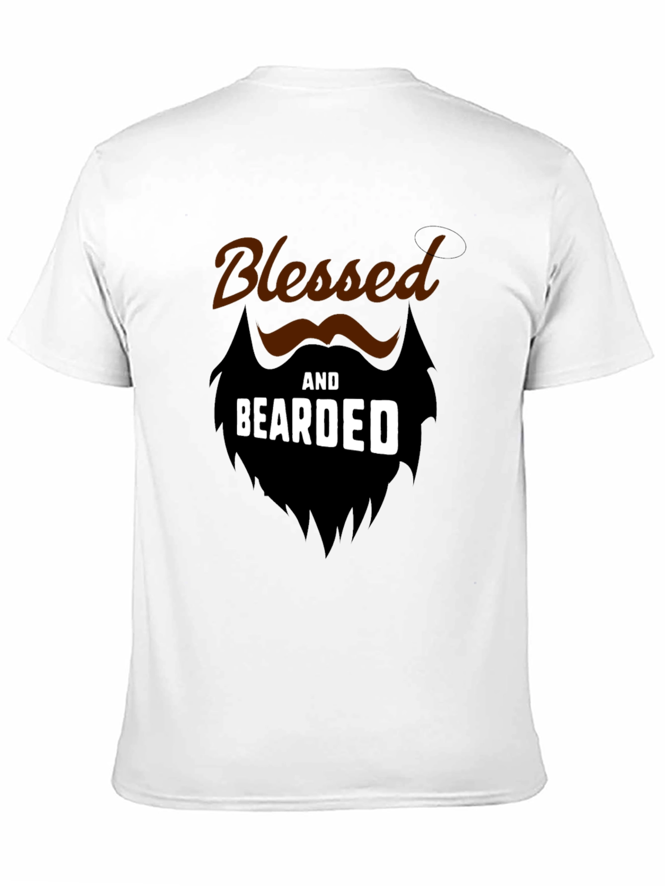 Black Blessed and Bearded Black Graphic T-Shirt view 11