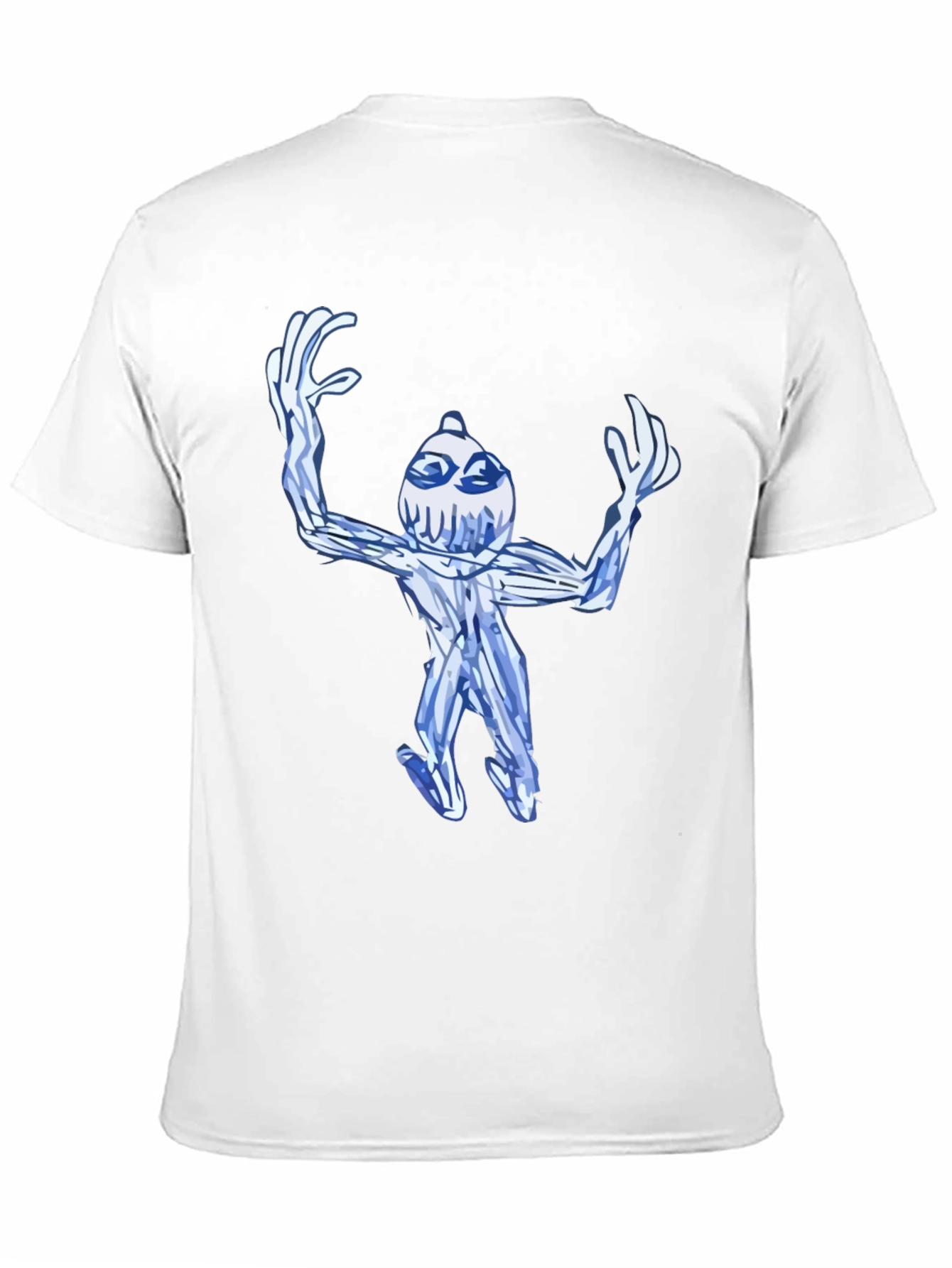 Black Abstract Blue Creature Black T-Shirt view 11