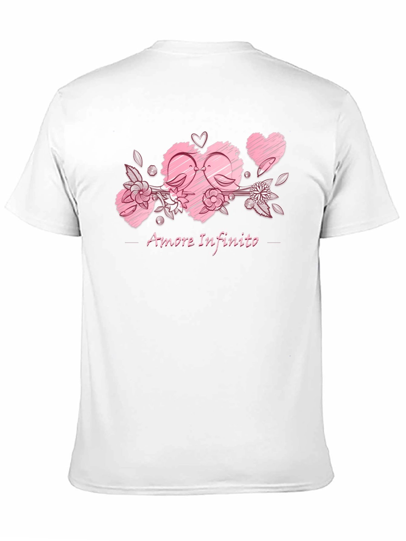 Black Amore Infinito T-Shirt - Love Birds Design view 11