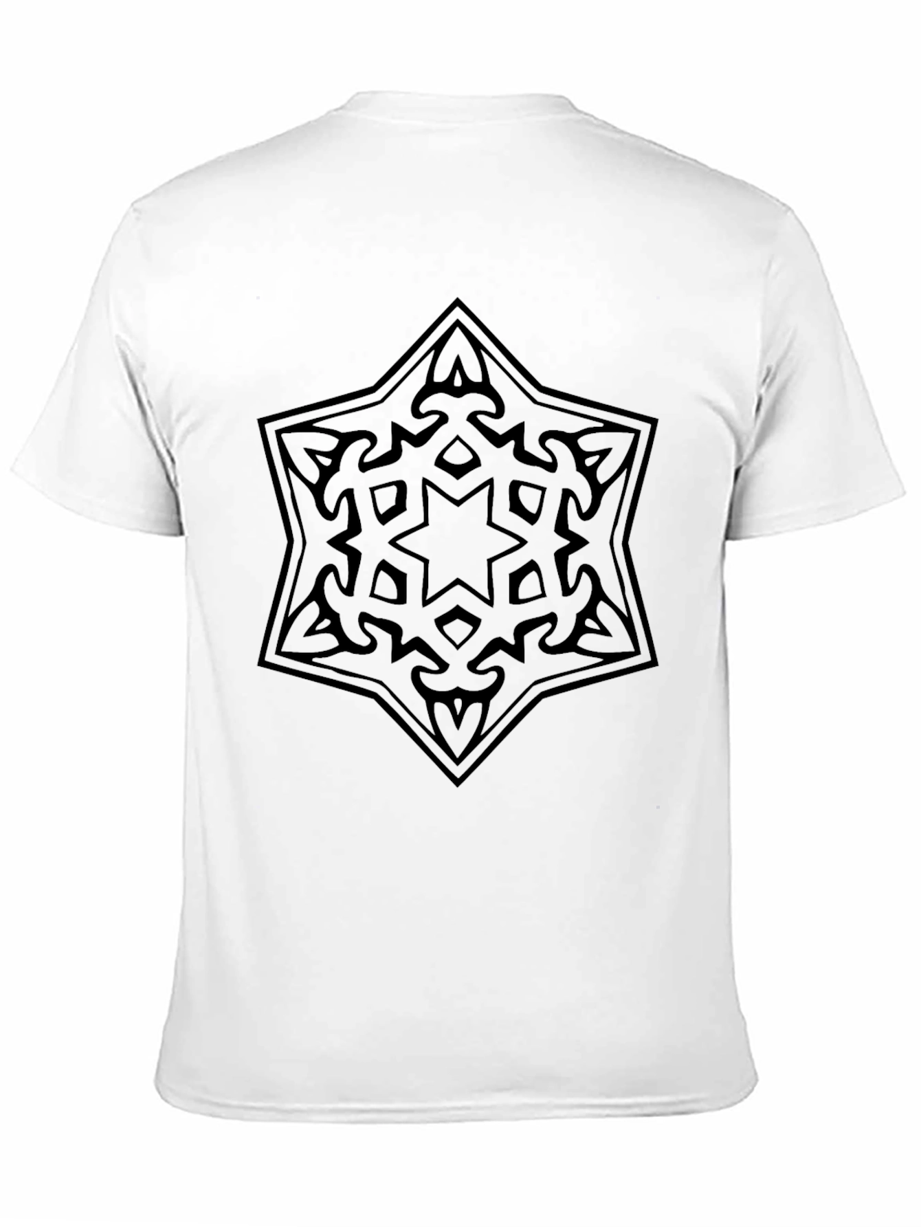 Black Men's Black T-Shirt with Star Design view 11