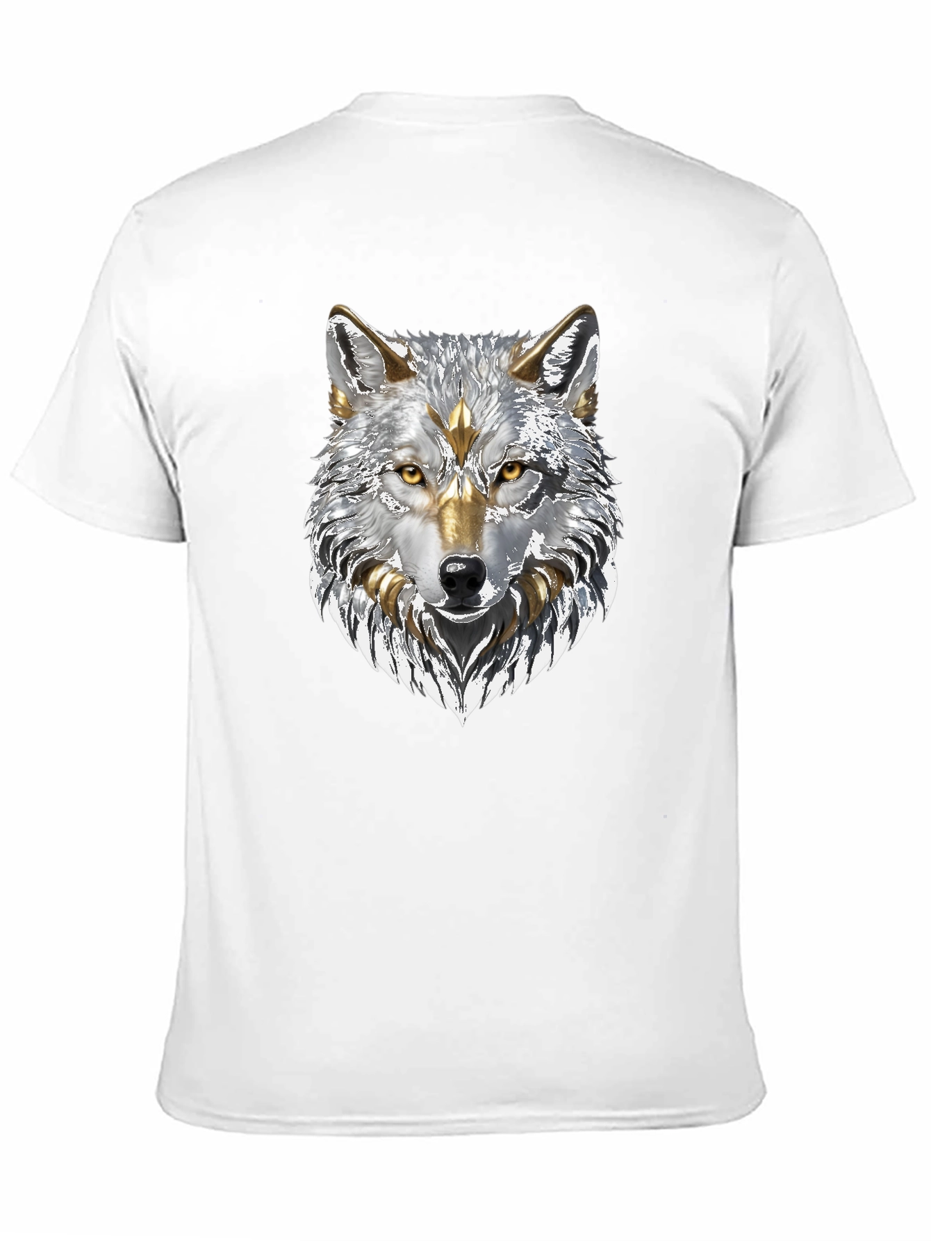 Black Wolf Graphic Tee - Silver and Gold Design view 11