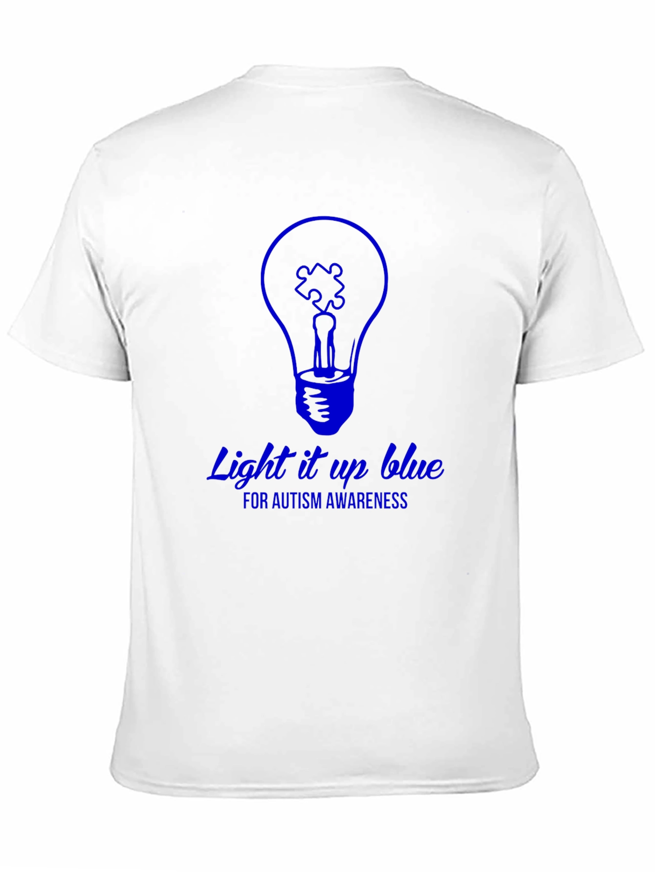 Black Autism Awareness Light it Up Blue Graphic T-Shirt view 11