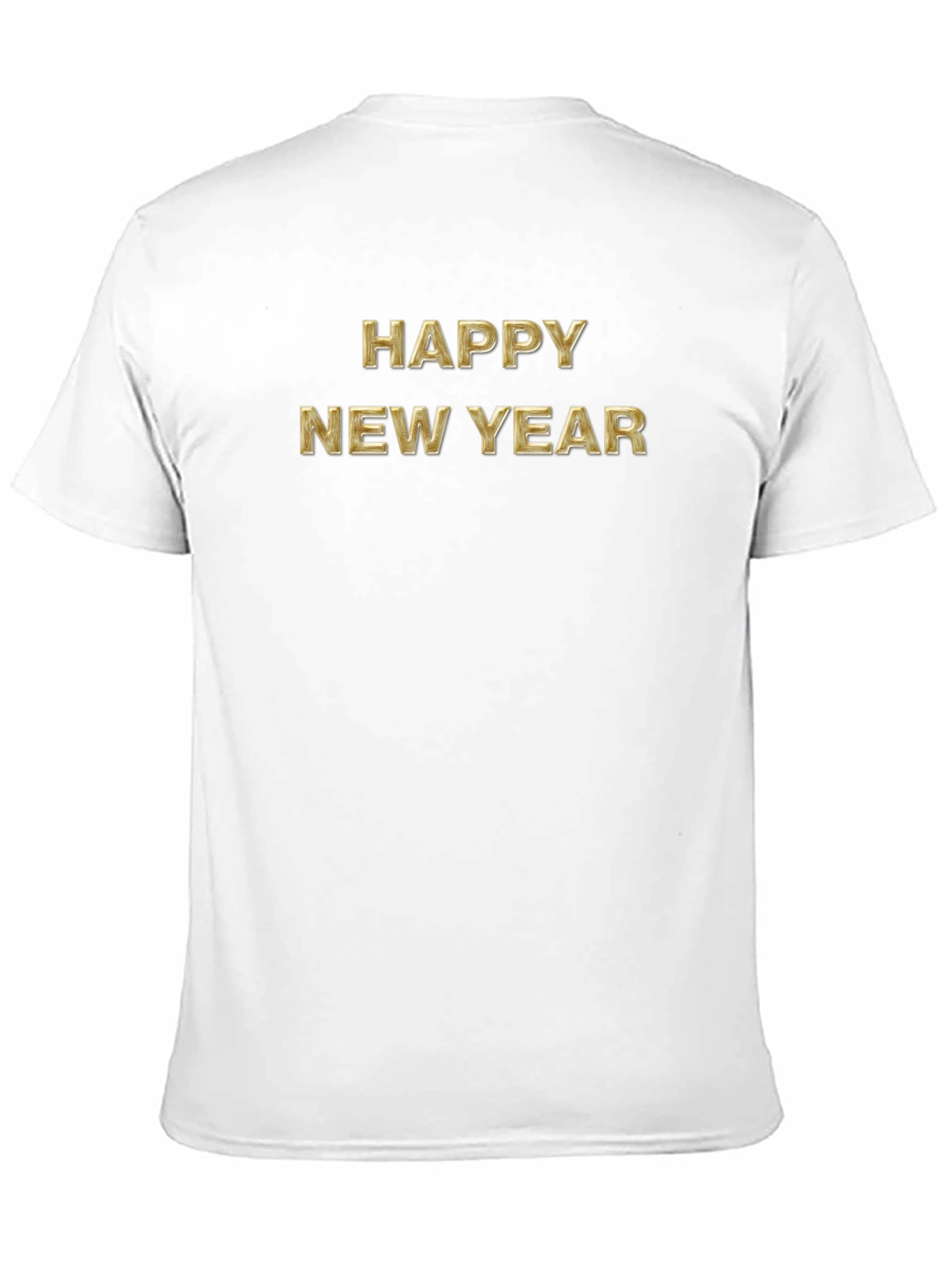 Black Happy New Year Gold Text Graphic Black Tee view 11