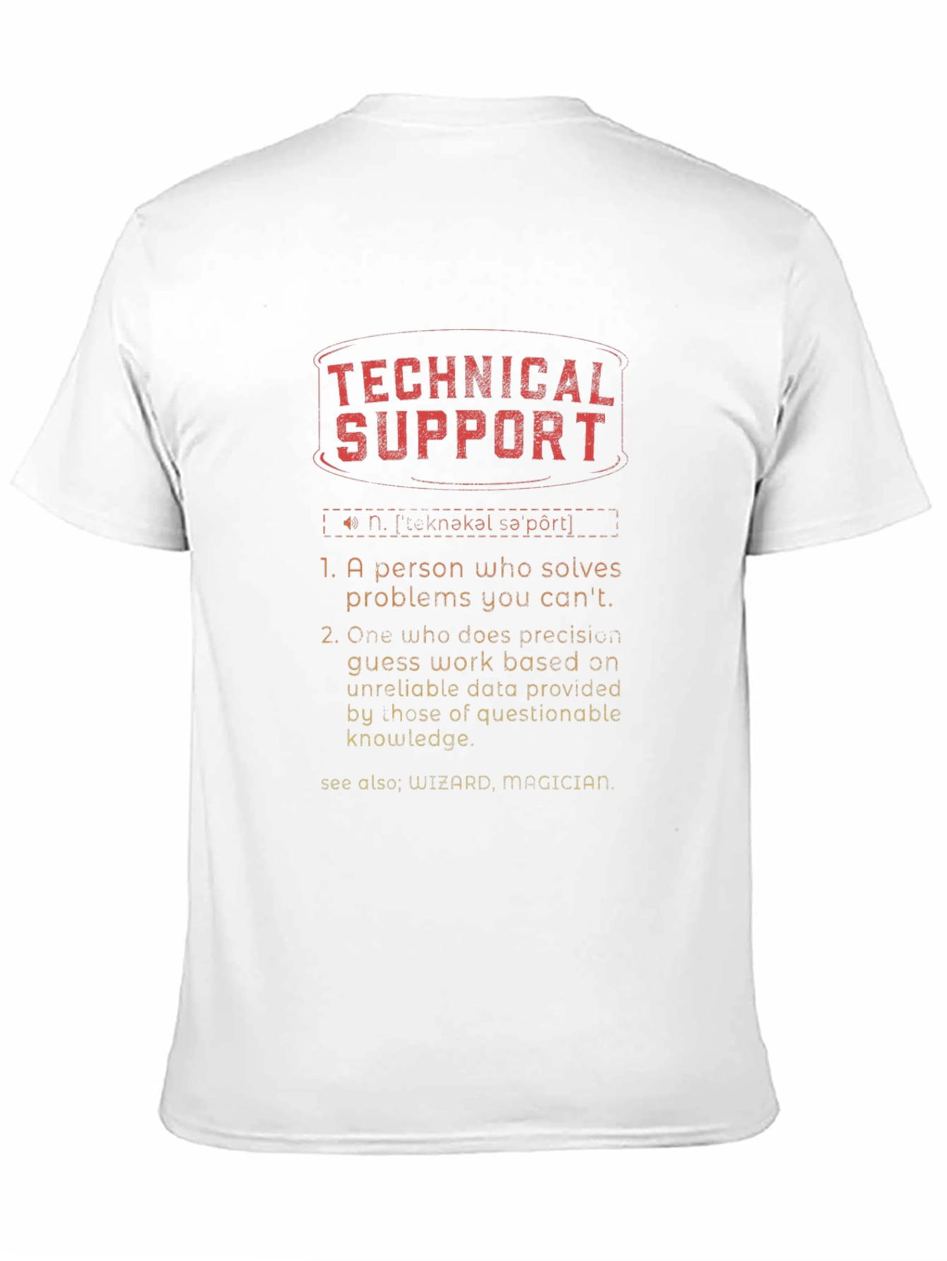 Black Technical Support Definition T-Shirt view 11