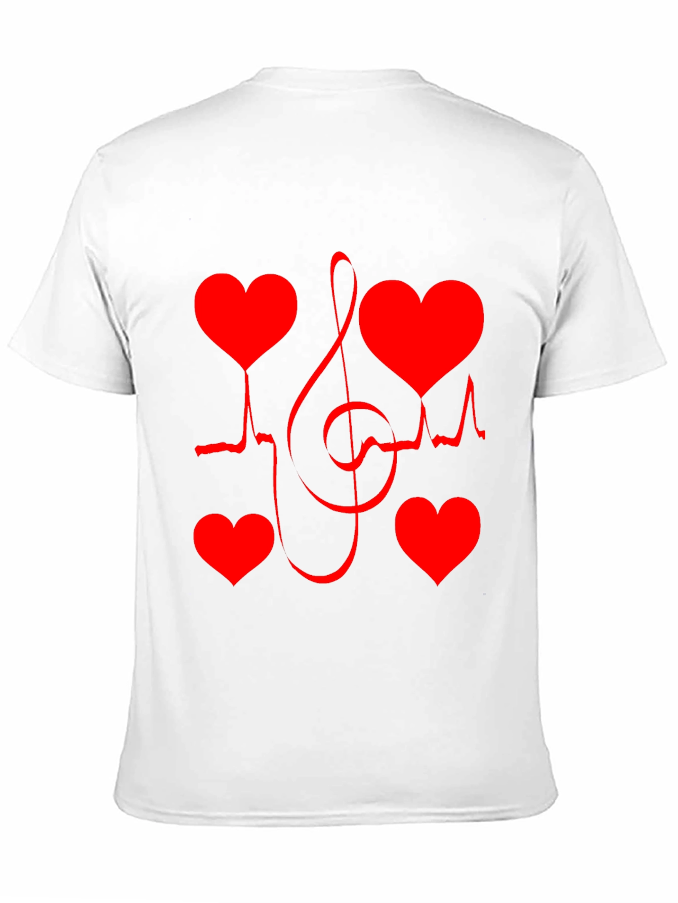 Black Heartbeat Music Note Graphic Tee view 11