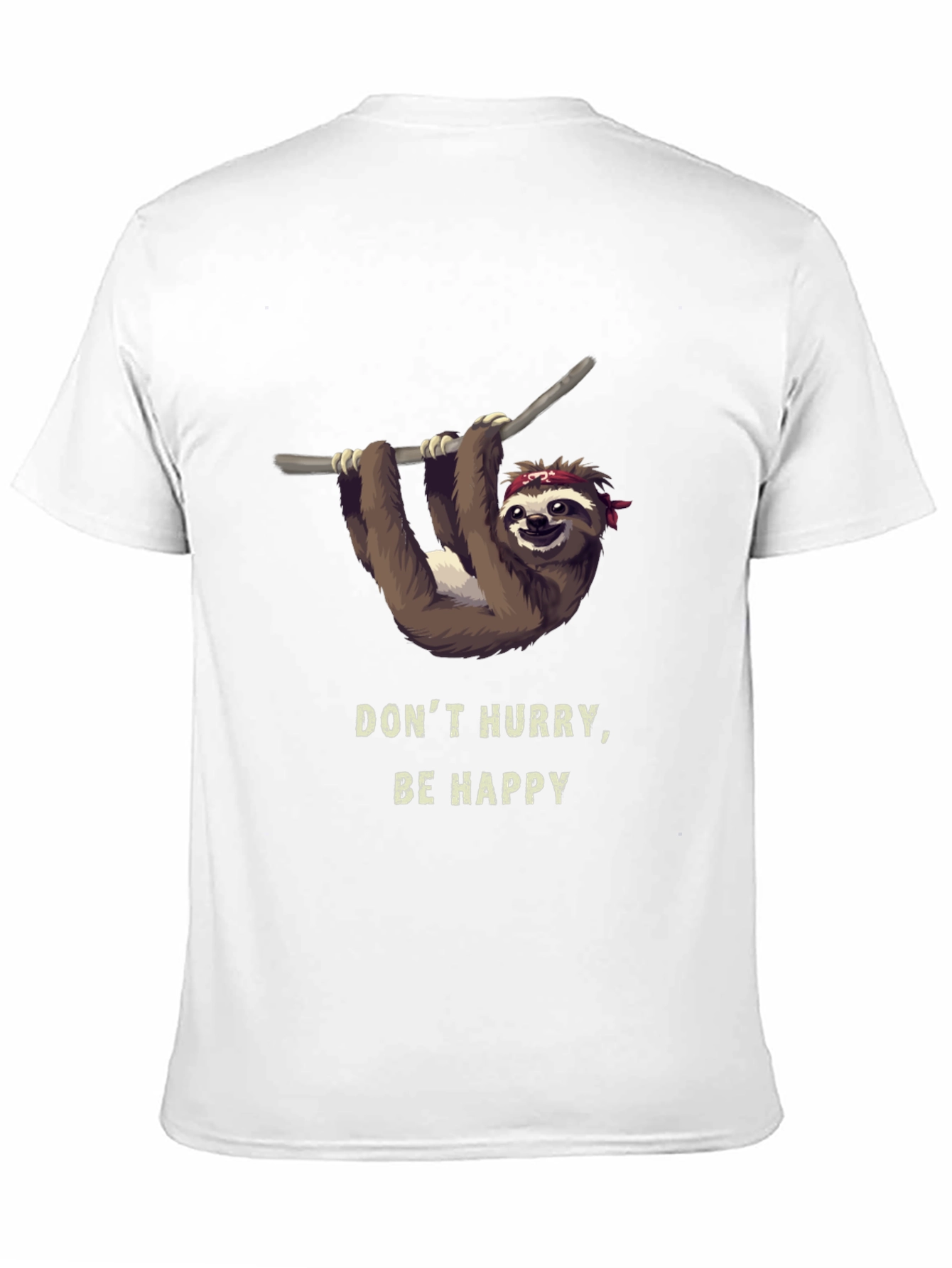 Black Don't Hurry, Be Happy Sloth T-Shirt view 11