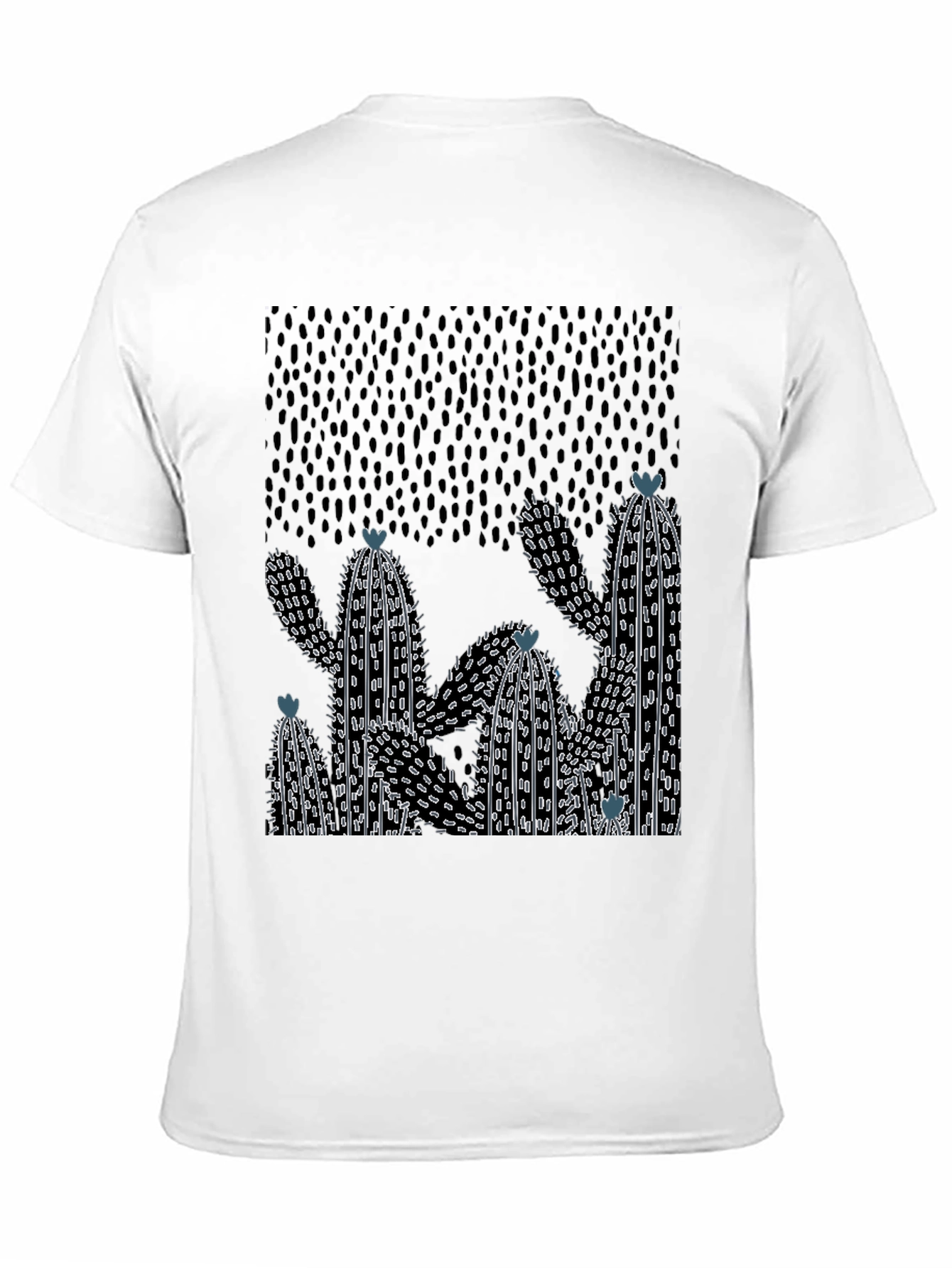 Black Cactus Graphic Print Crew Neck T-Shirt view 11