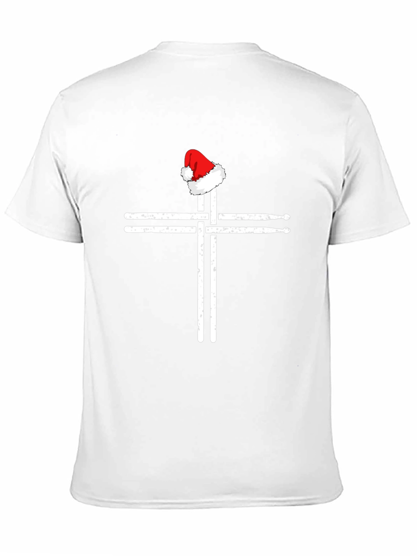 Black Drumsticks Cross Santa Hat T-Shirt - Black Graphic Tee view 11