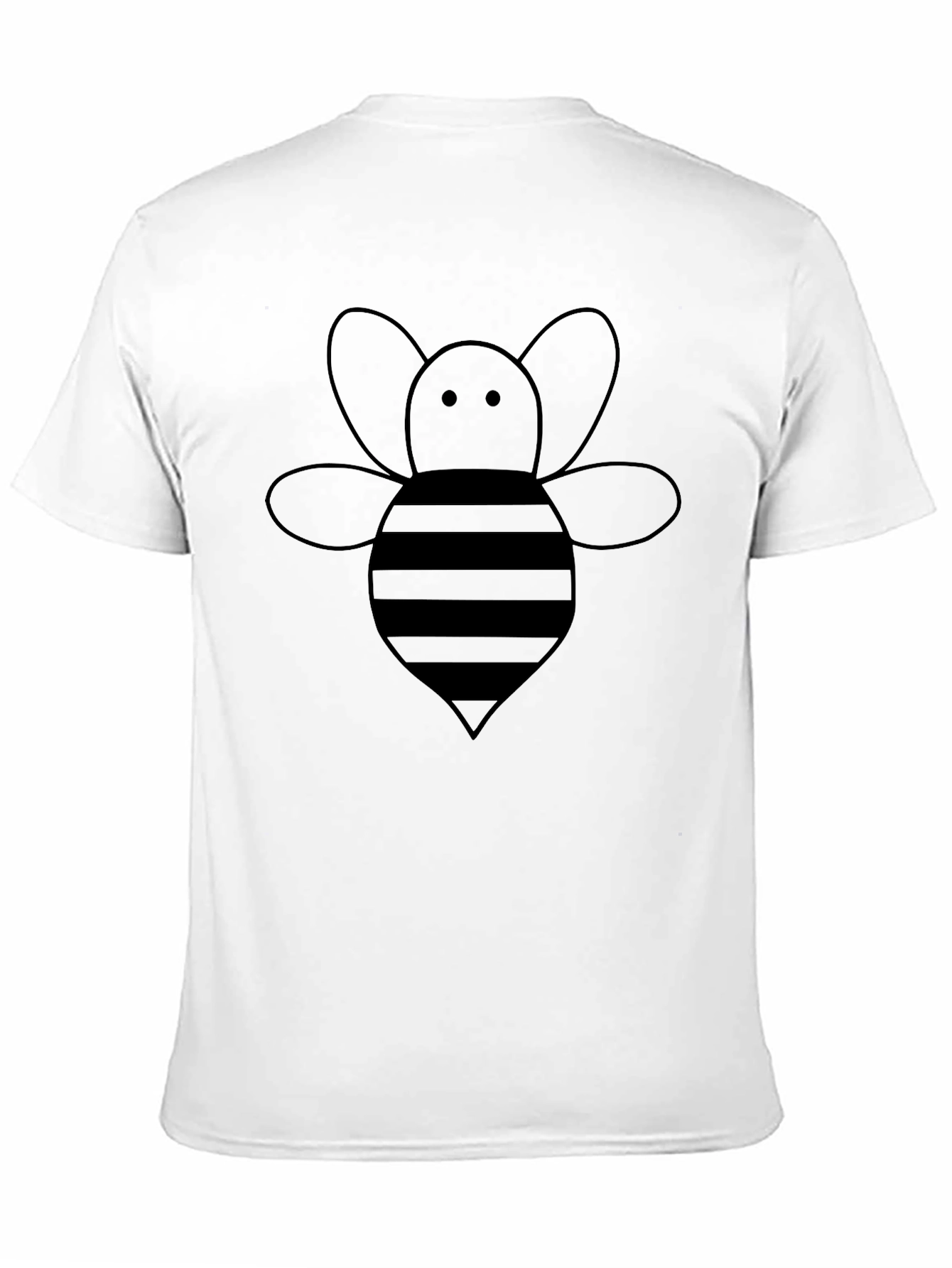 Black Men's Black T-Shirt with Cute Bee Graphic view 11