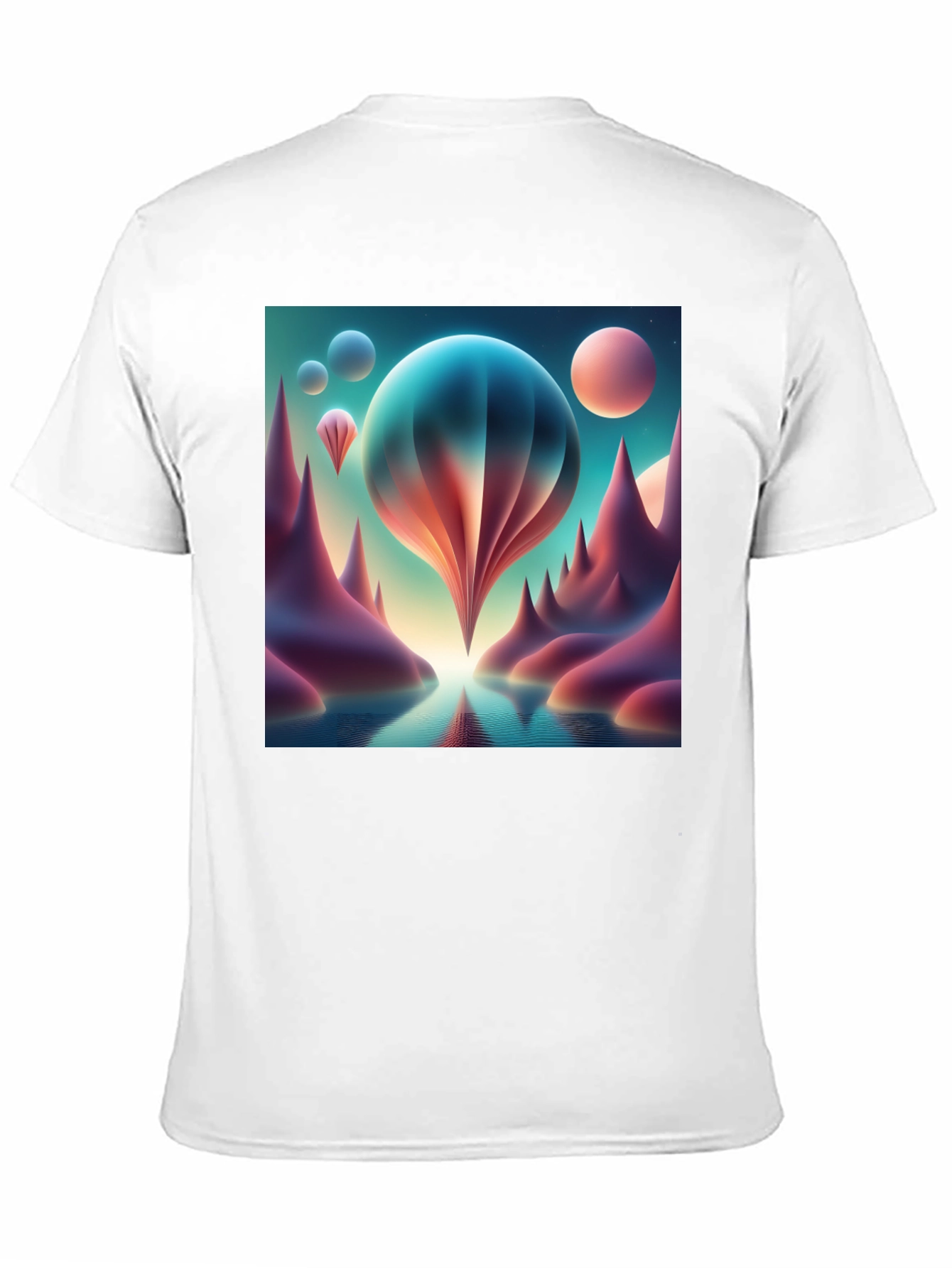 Black Surreal Landscape Graphic Tee view 11