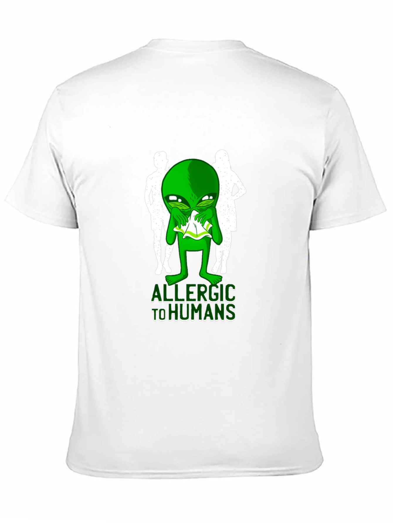 Black Allergic to Humans Alien Graphic Tee view 11