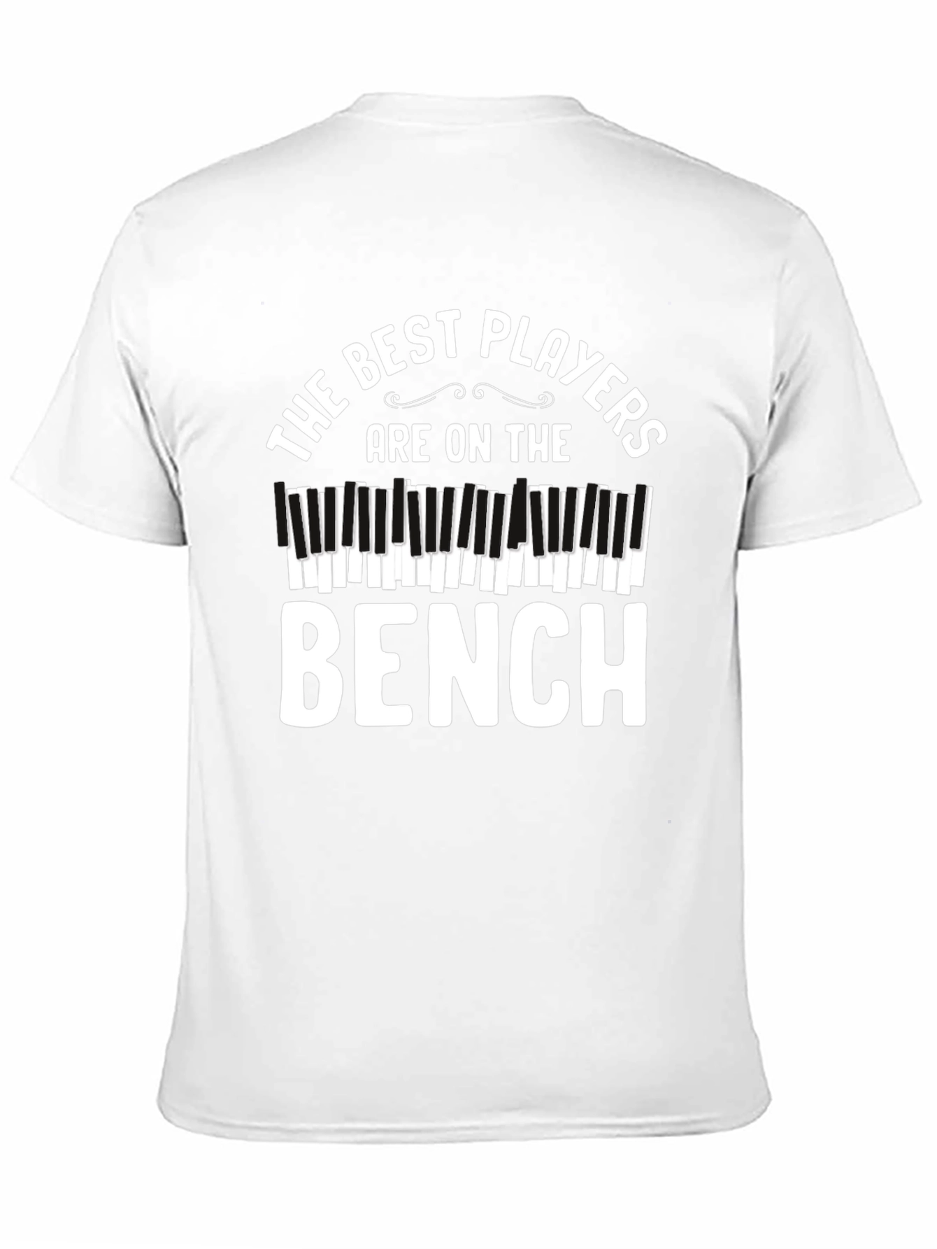 Black Funny Piano Player T-Shirt - Best Players on the Bench view 11
