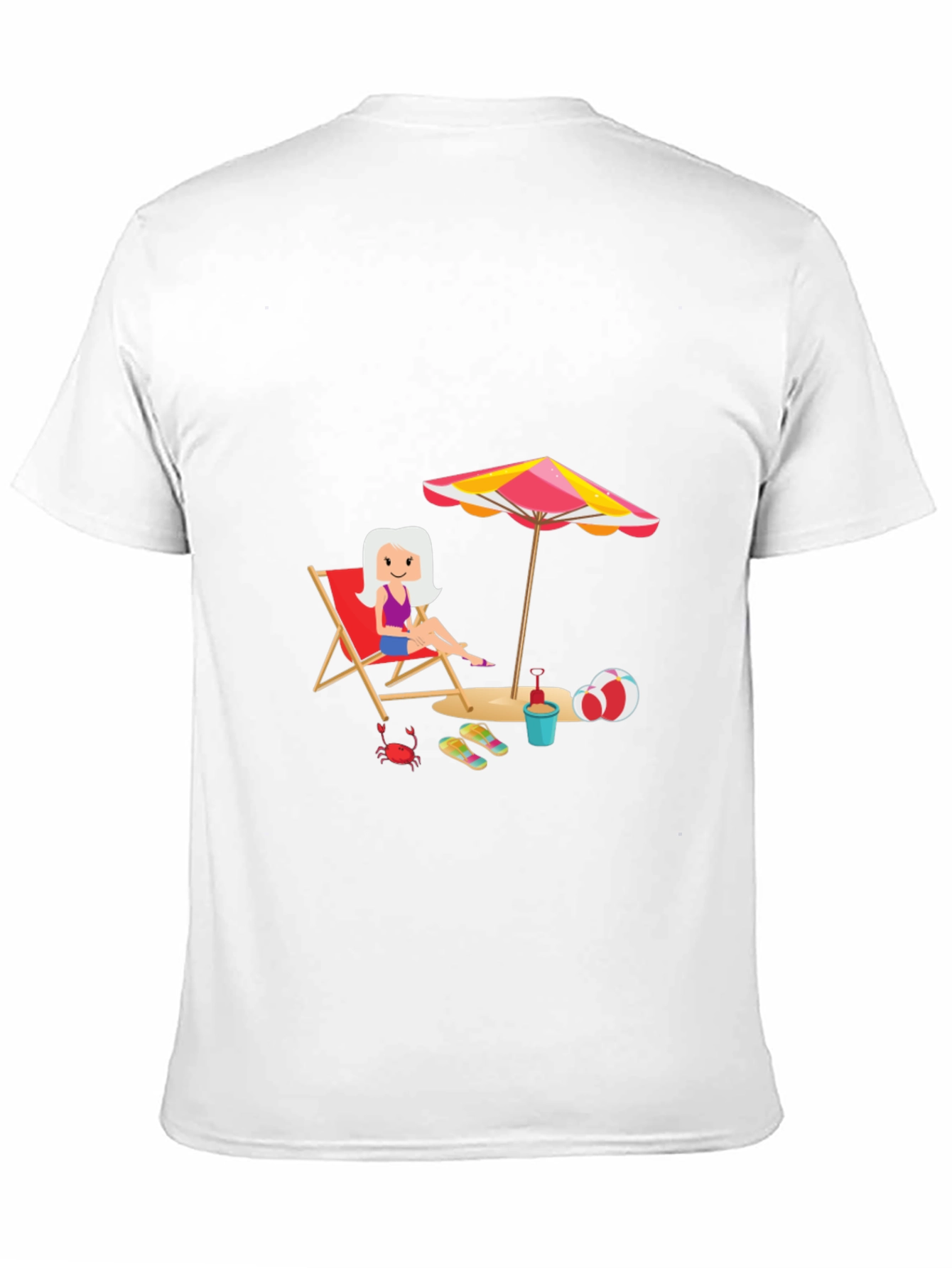 Black Fun Beach Cartoon Graphic Black T-Shirt view 11