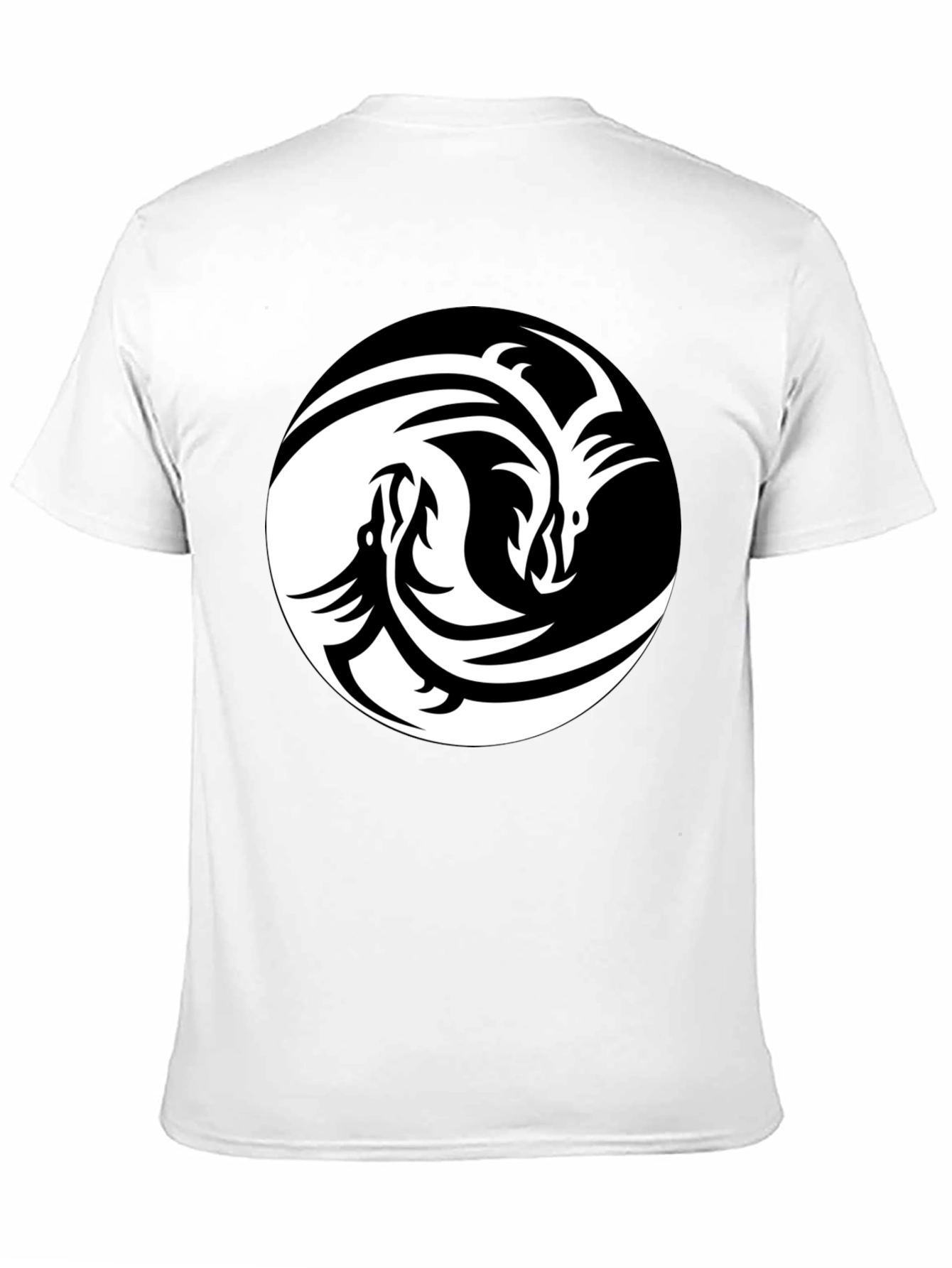 Black Yin Yang Dragon Graphic Tee - Black view 11
