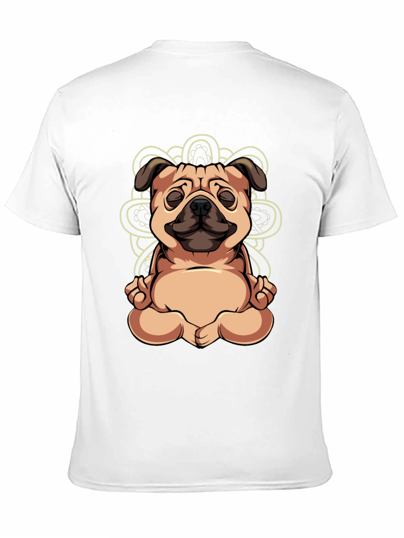 Black Yoga Pug Black T-Shirt - Meditating Dog Tee view 11