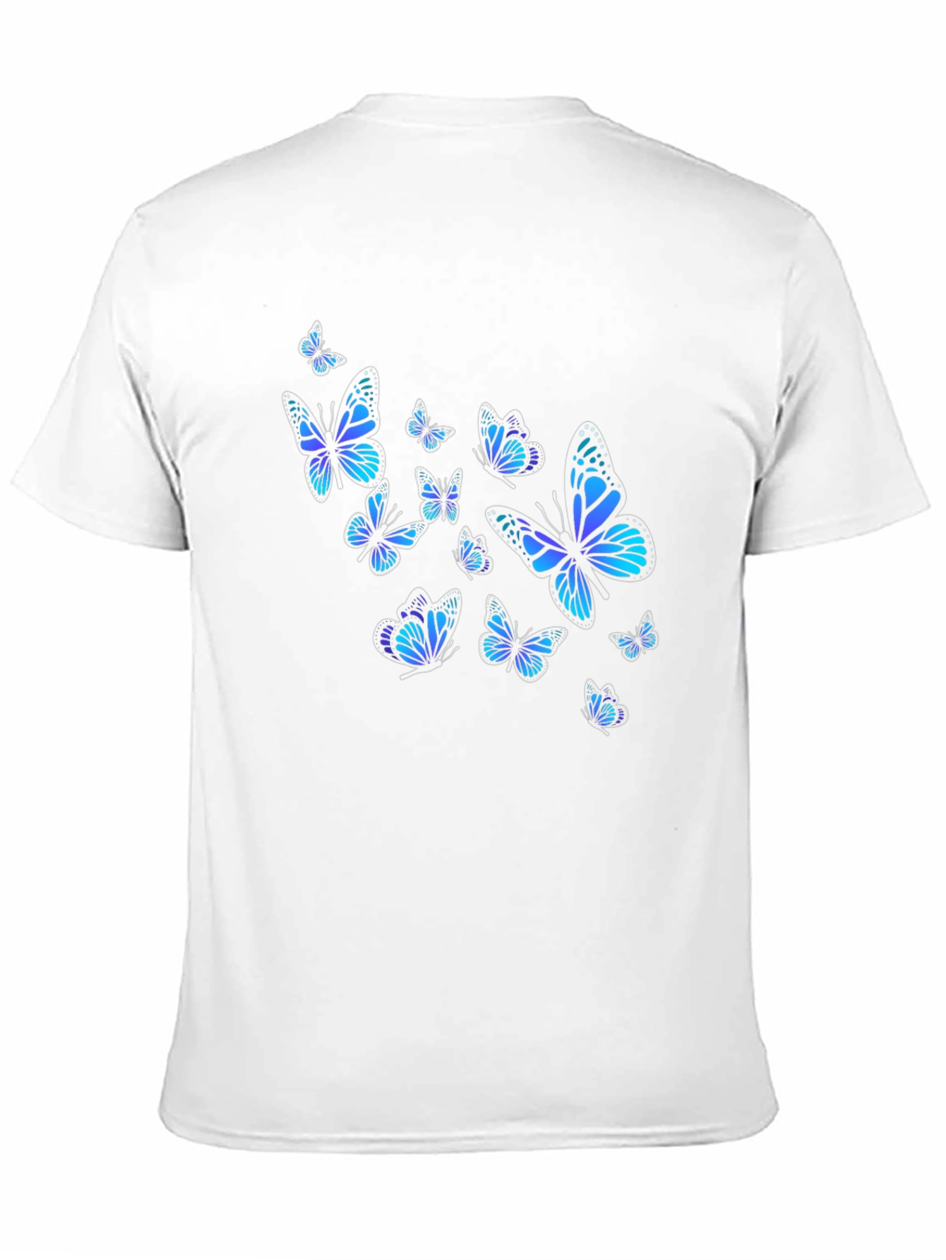 Black Butterfly Print Black T-Shirt view 11