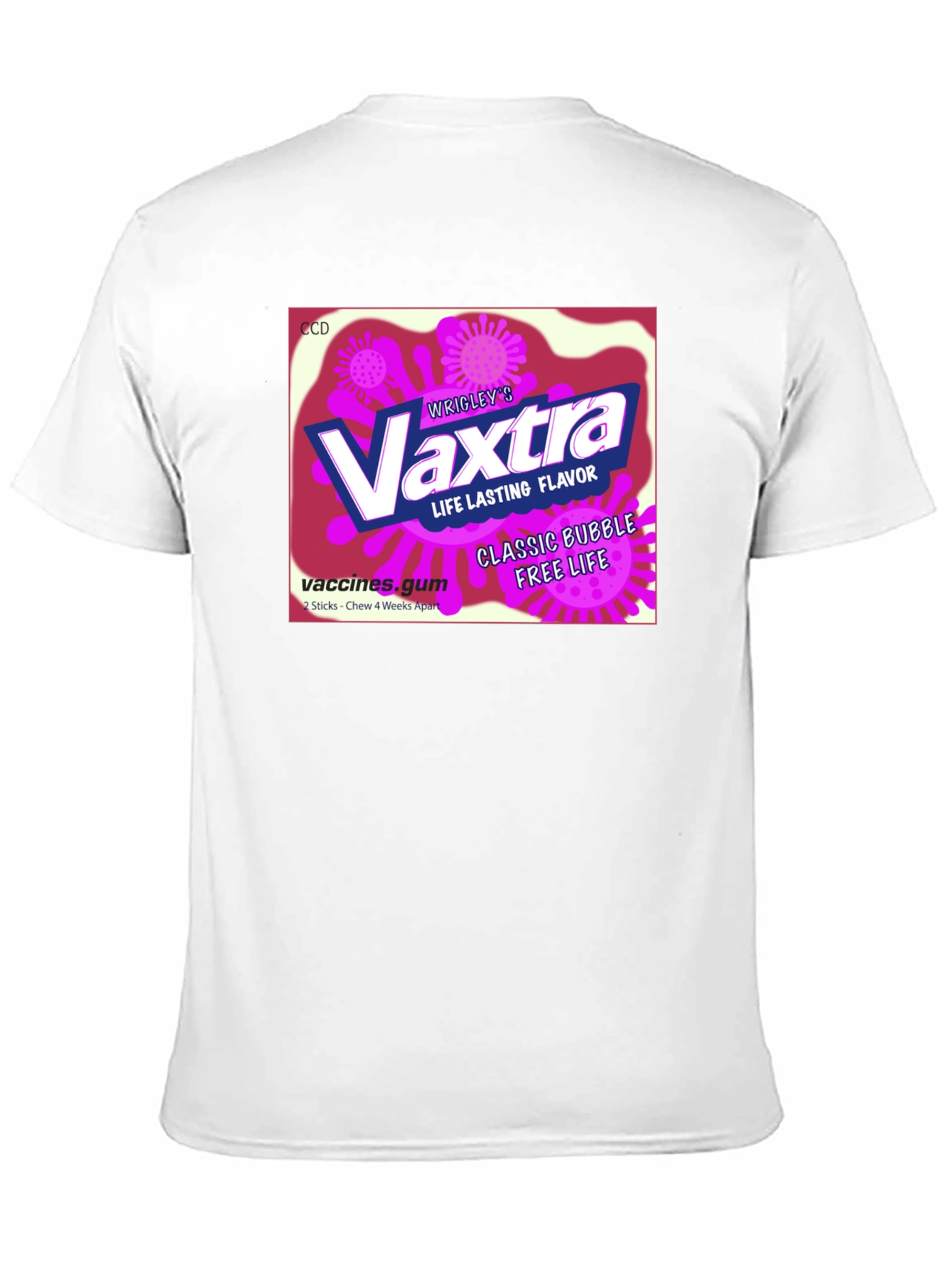 Black Vaxtra Gum T-Shirt - Funny Vaccine Design view 11