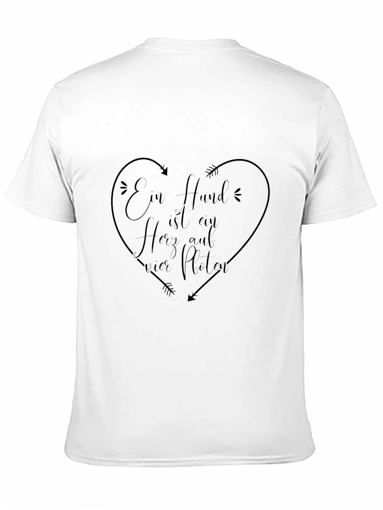 Black Black T-Shirt with "Ein Hund ist ein Herz auf vier Pfoten" Design view 11