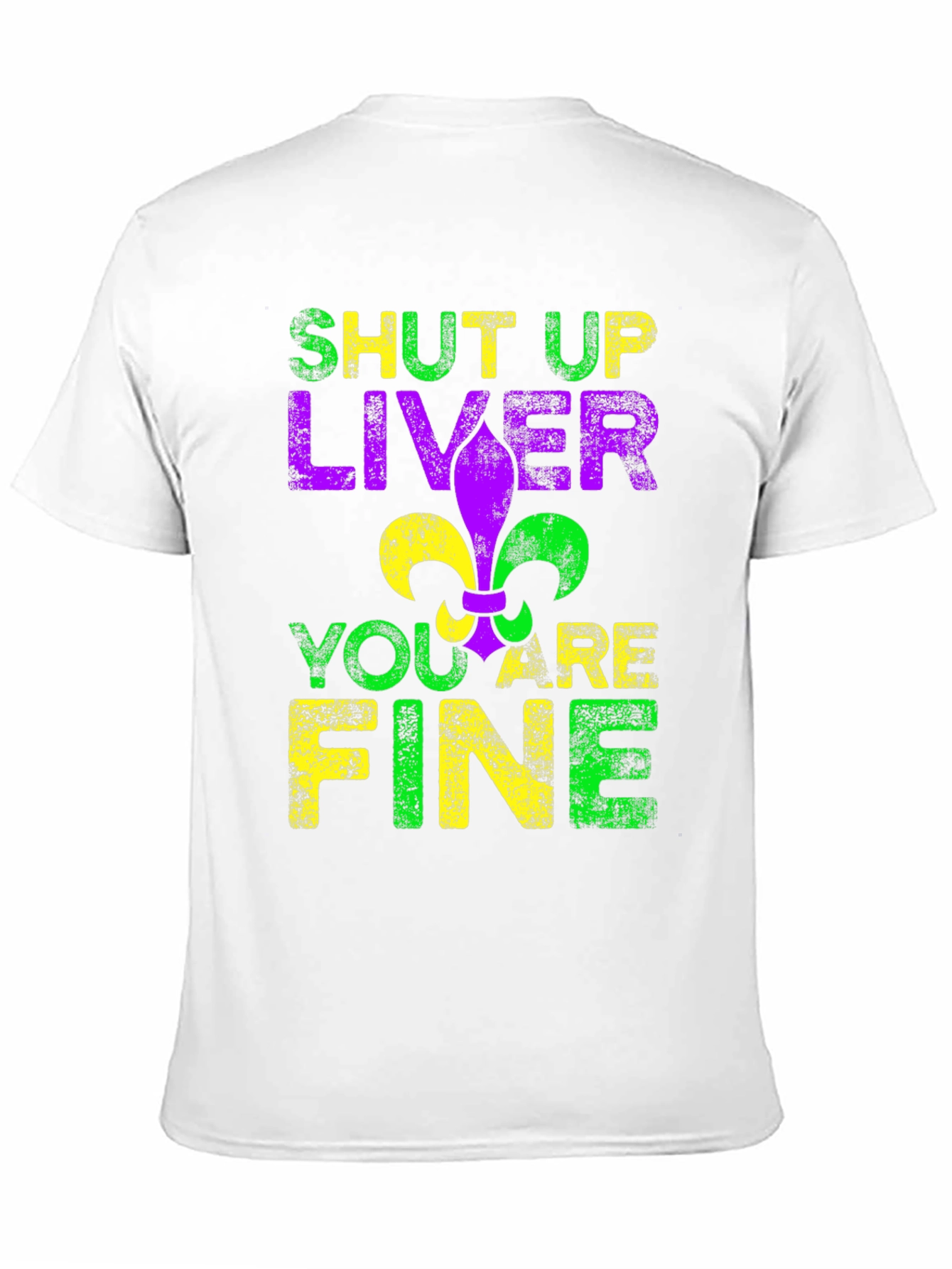 Black Funny Shut Up Liver T-Shirt, Mardi Gras Fleur de Lis Graphic Tee view 11