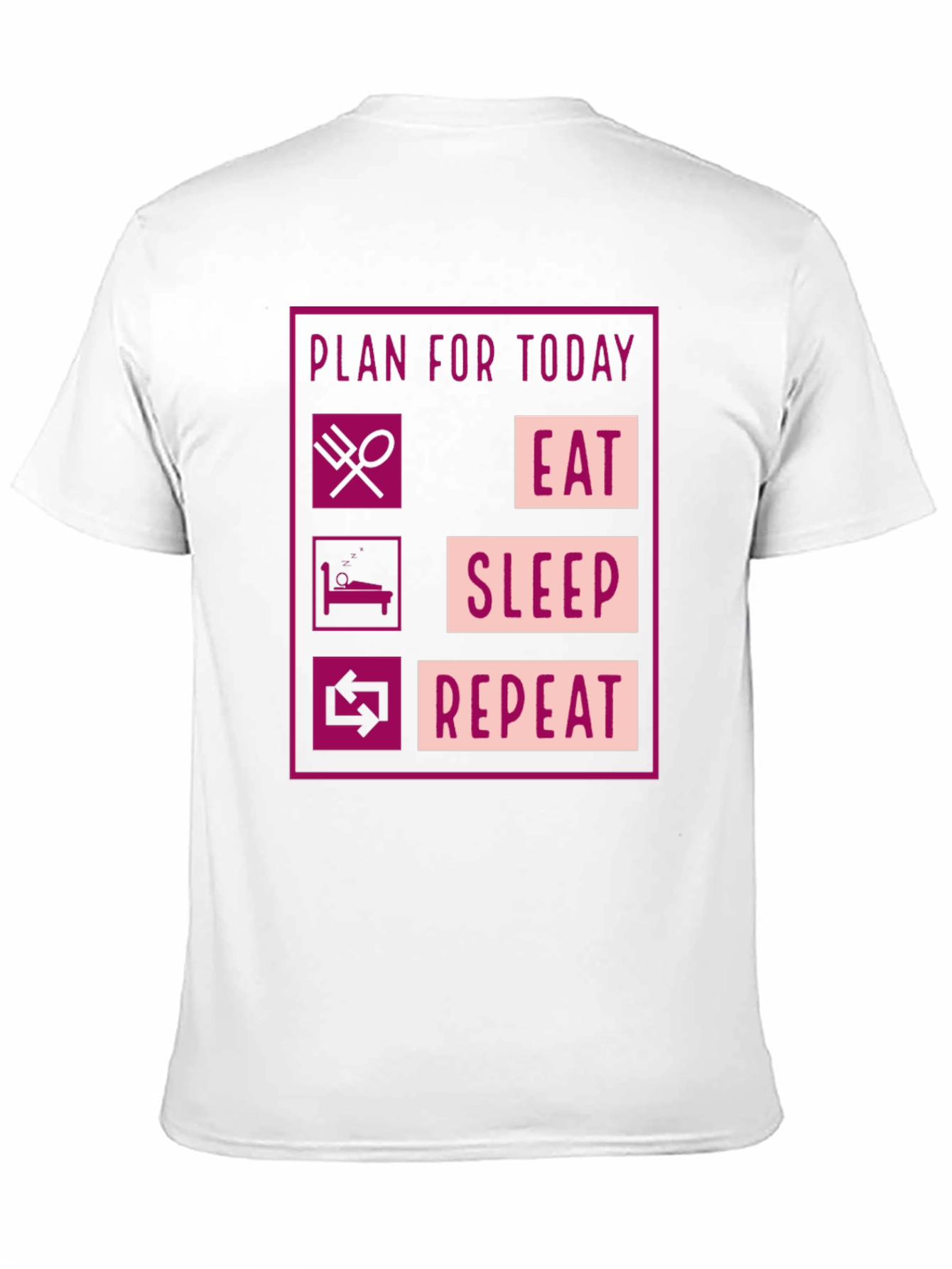 Black Eat Sleep Repeat Graphic Tee - Funny Daily Plan Shirt view 11