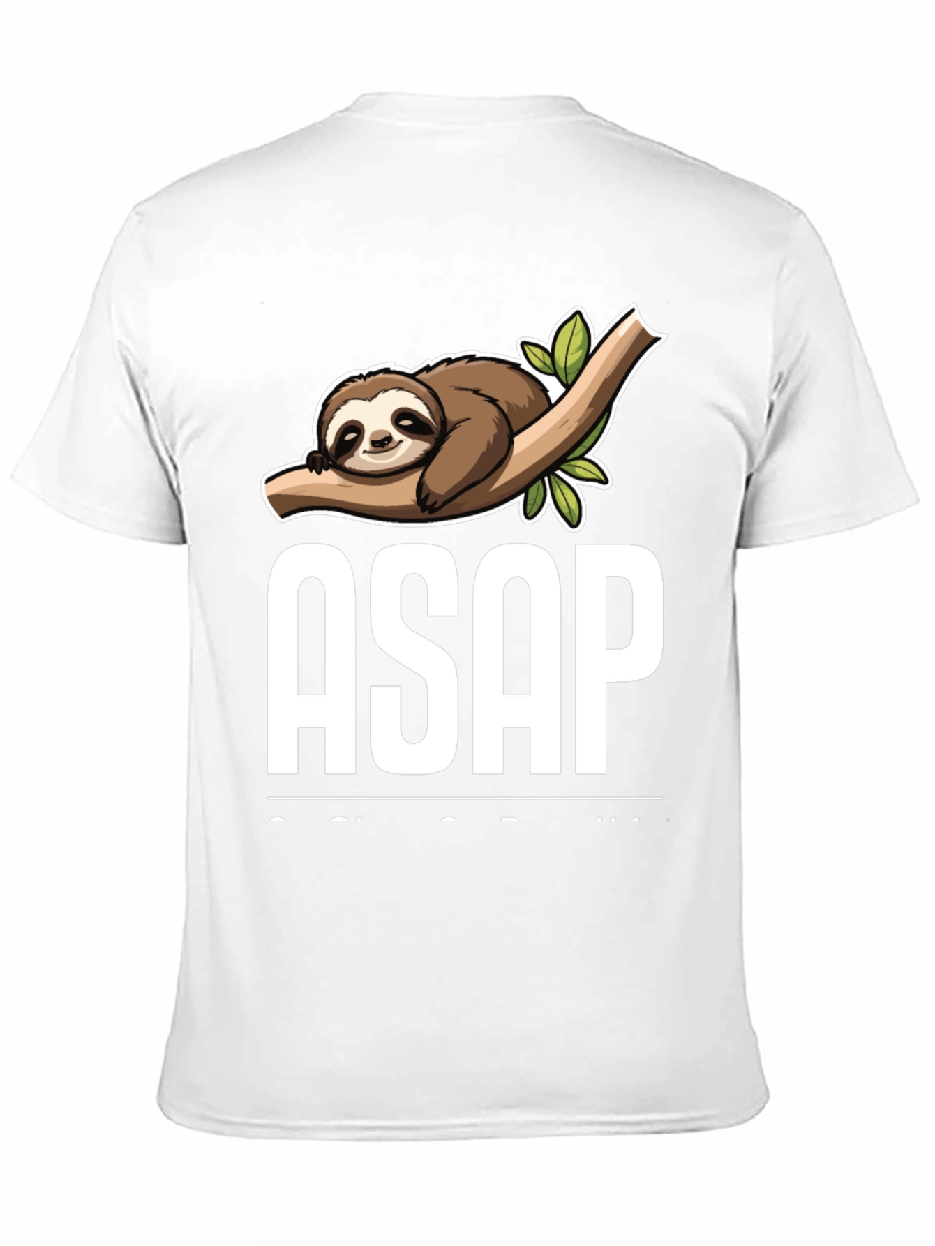 Black Funny Sloth ASAP T-Shirt - Lazy Humor Tee view 11