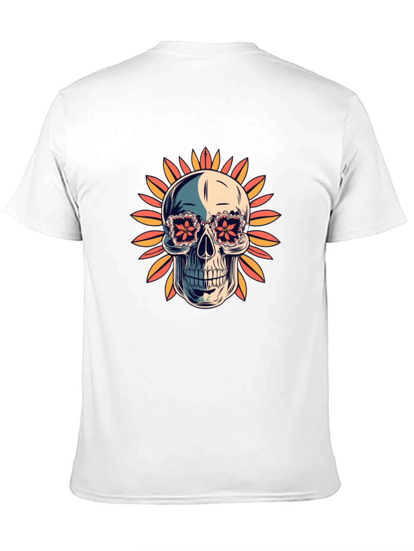 Black Skull in Floral Glasses T-Shirt view 11