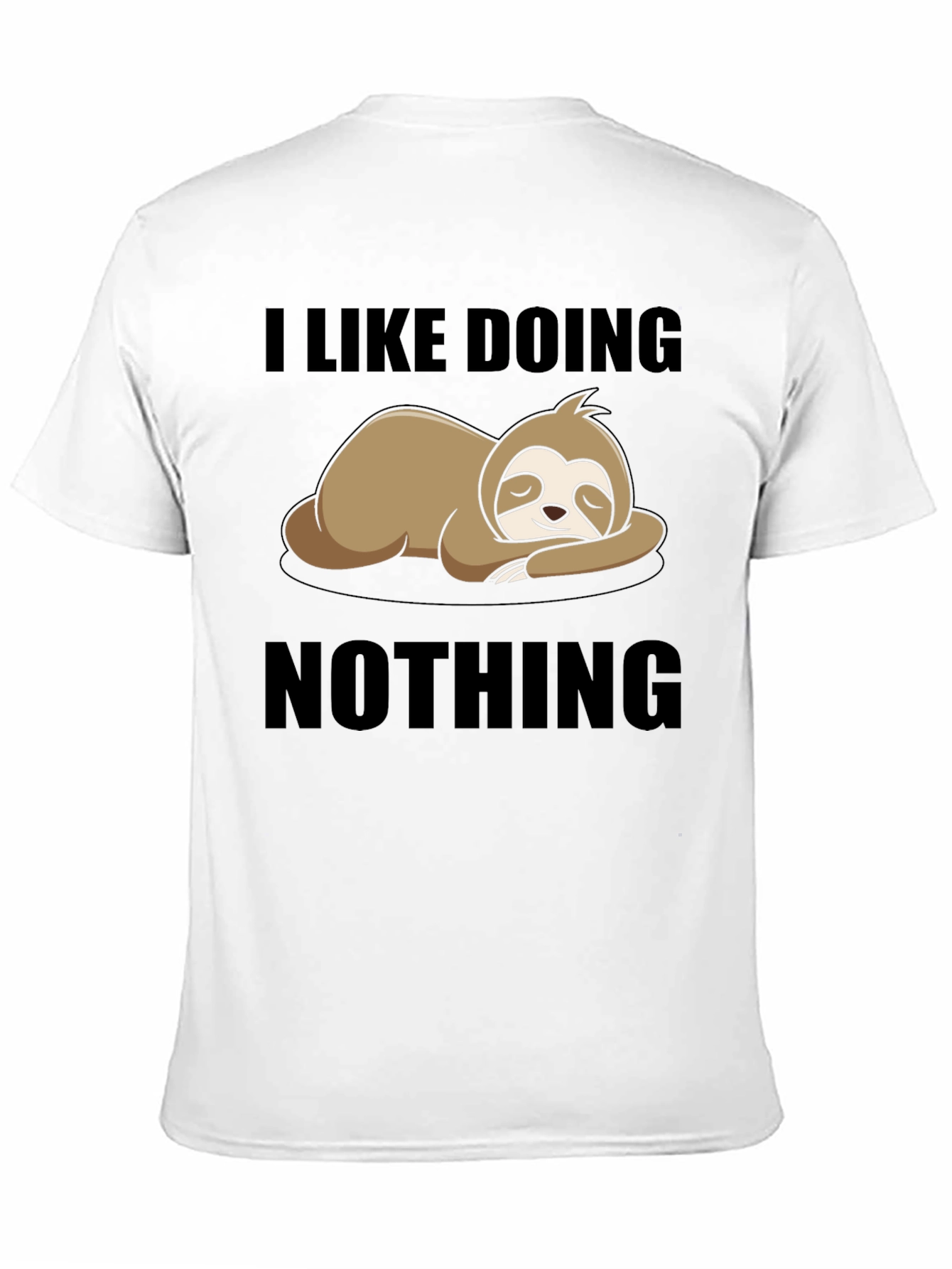 Black Lazy Sloth Tee: I Like Doing Nothing T-Shirt view 11