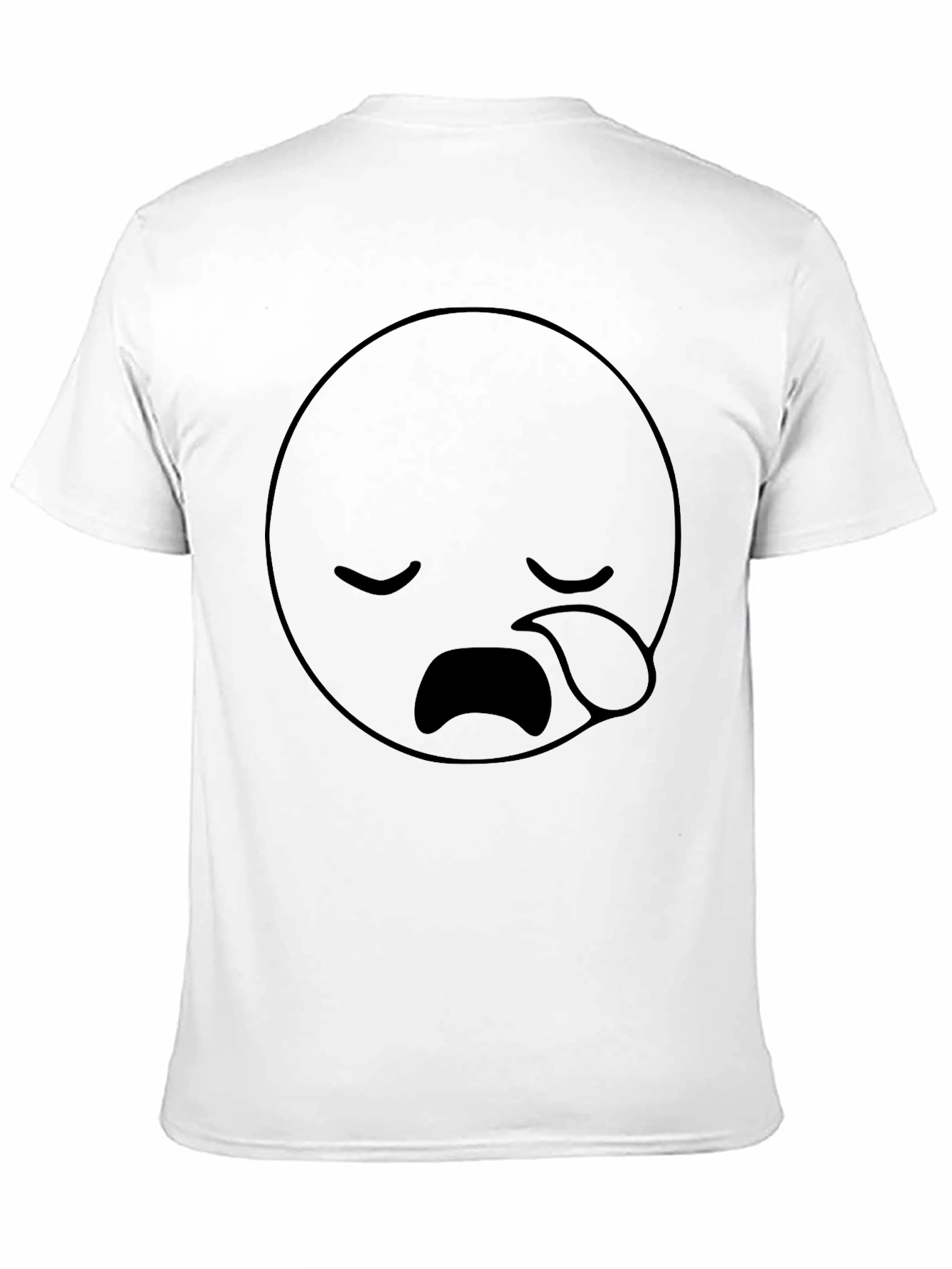 Black Sad Face Emoji Graphic Black T-Shirt view 11