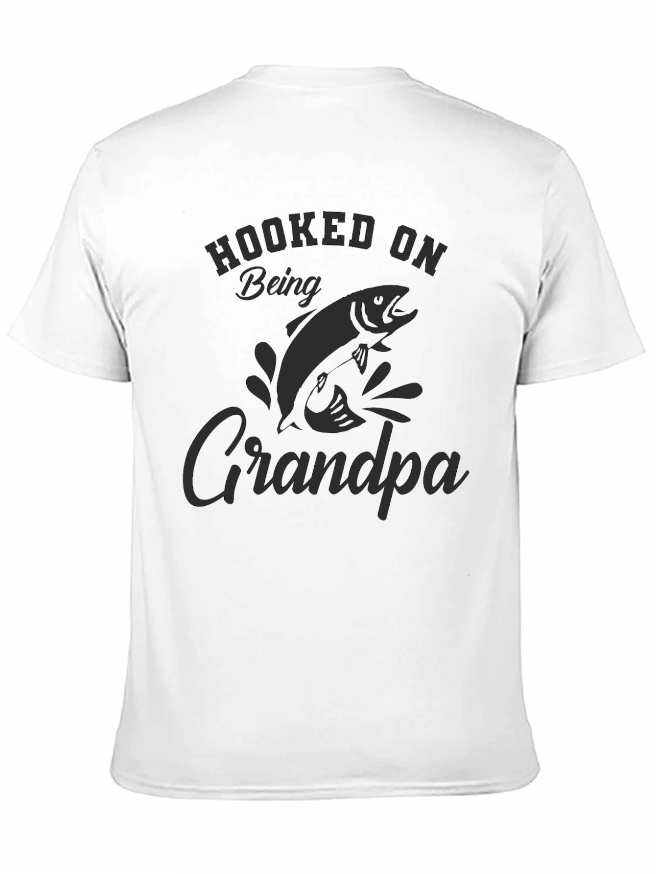Black Hooked on Being Grandpa T-Shirt - Fishing Lover Gift view 11