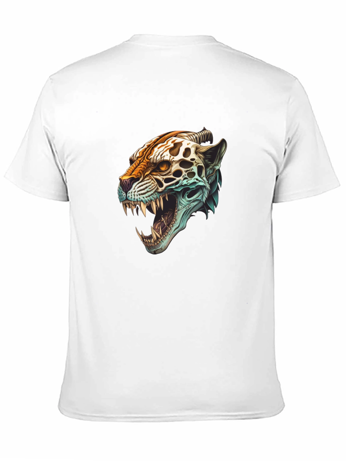 Black Jaguar Skull Graphic Print T-Shirt view 11