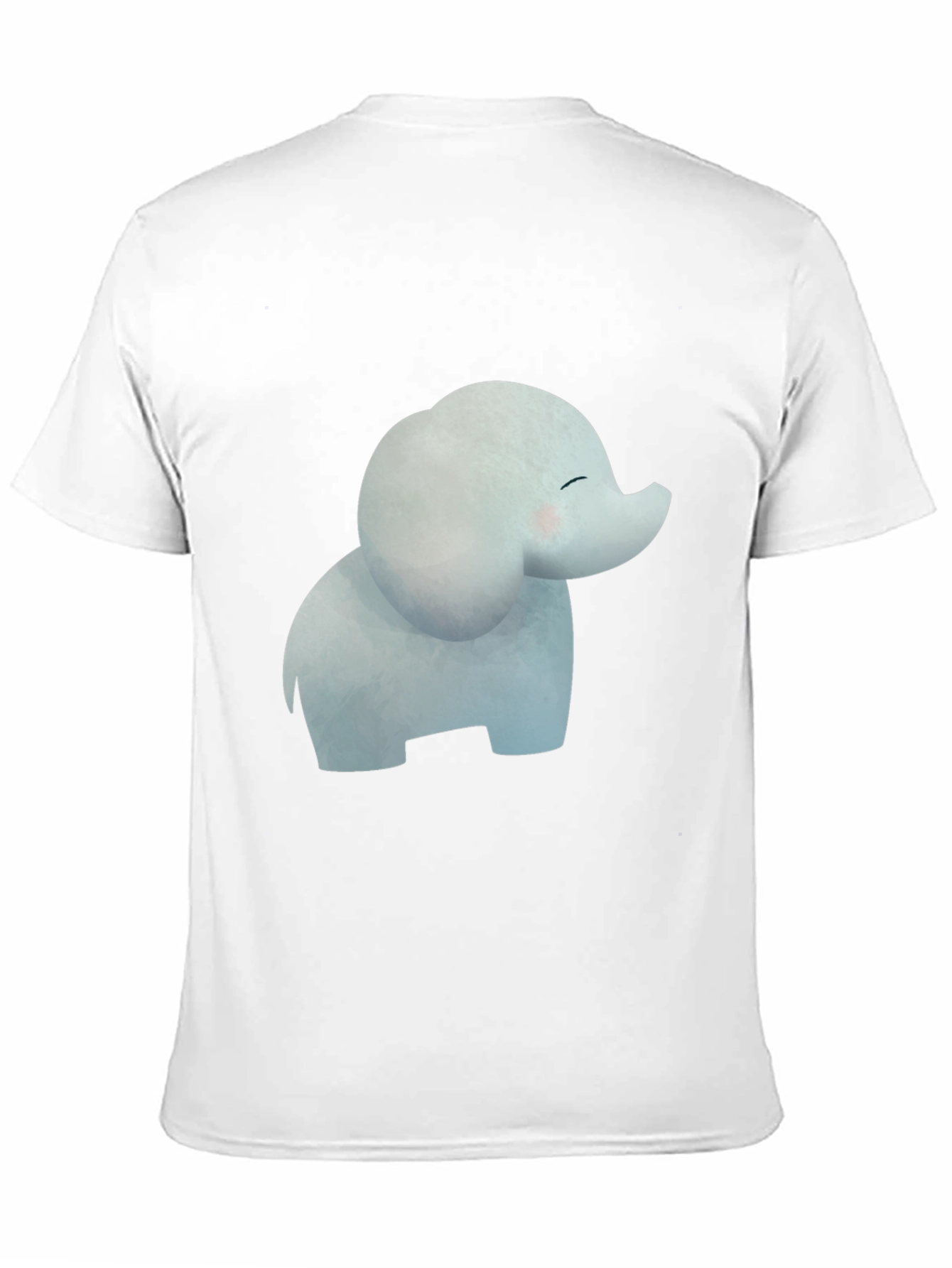 Black Cute Cartoon Elephant Black T-Shirt view 11