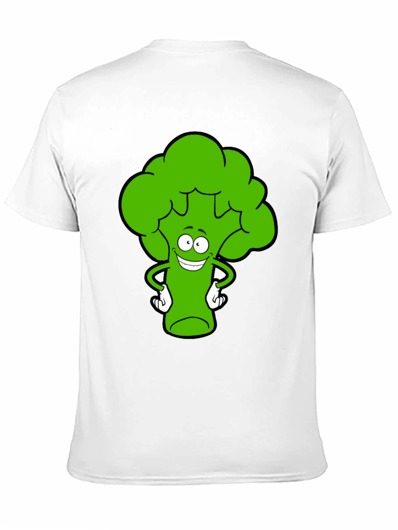 Black Funny Broccoli Cartoon Black T-Shirt view 11