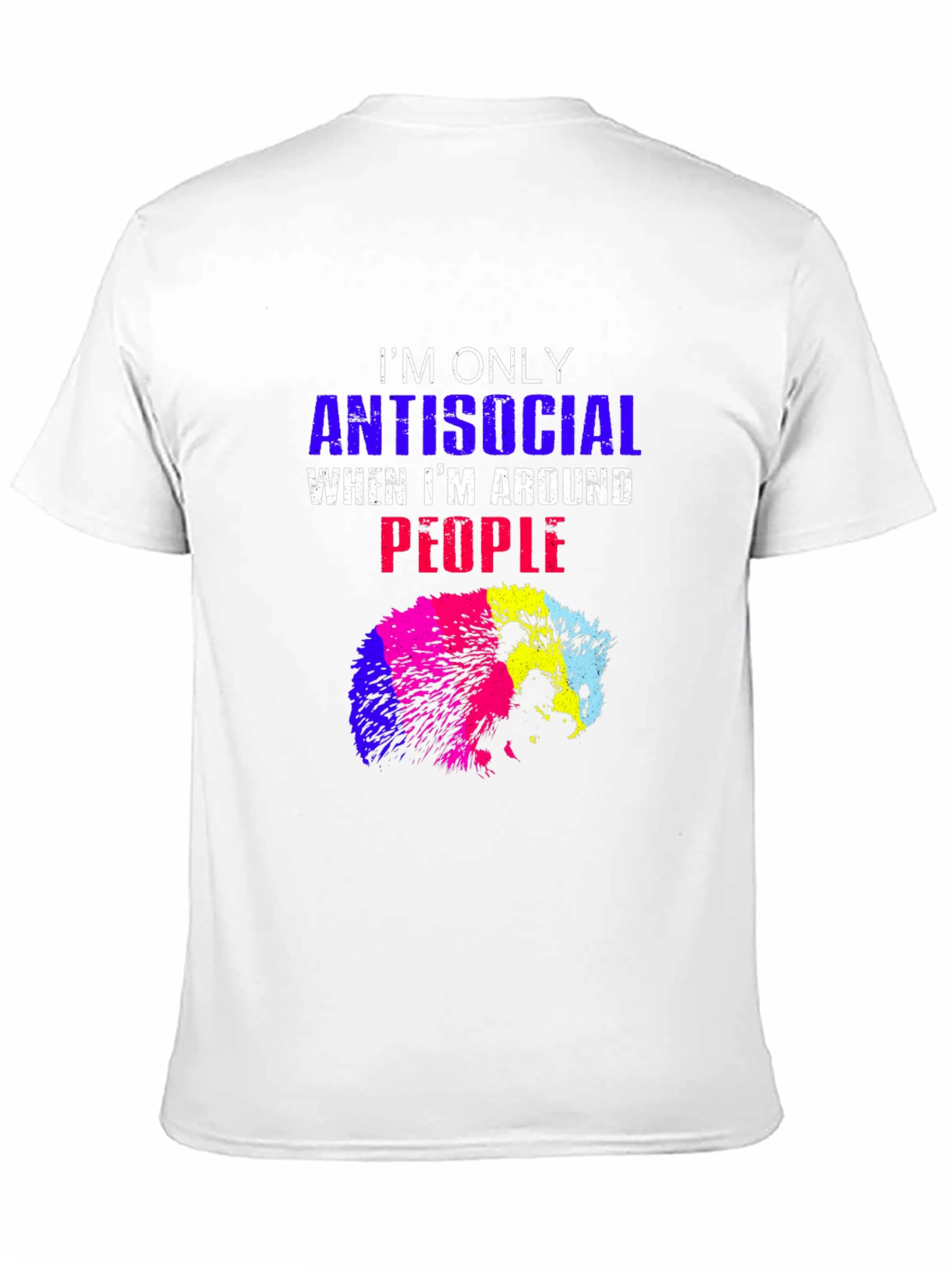 Black Antisocial Hedgehog Tee - Quirky Graphic T-Shirt view 11