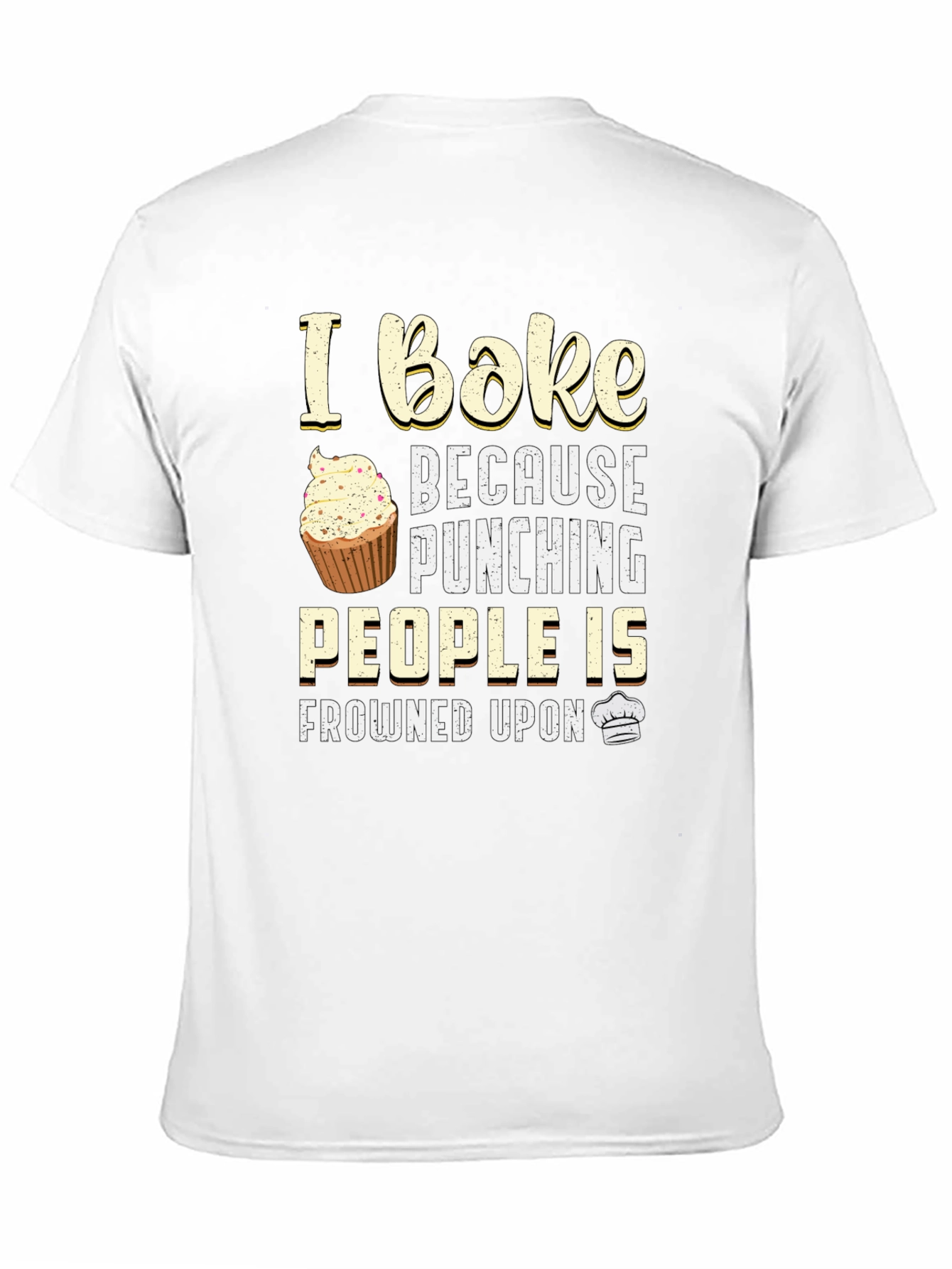 Black Funny Baker T-Shirt - I Bake Because Punching People Is Frowned Upon view 11