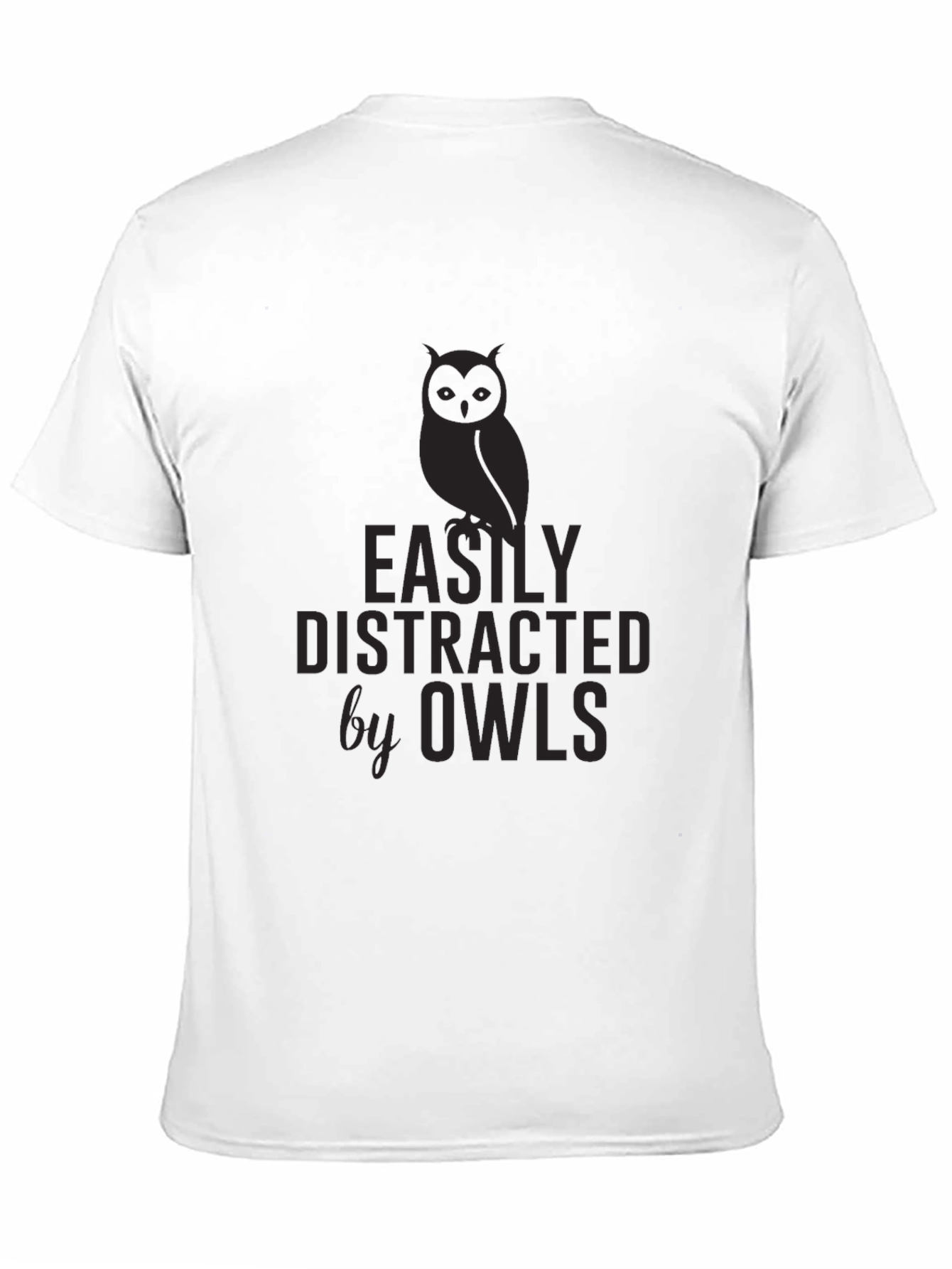Black Easily Distracted By Owls Graphic T-Shirt view 11