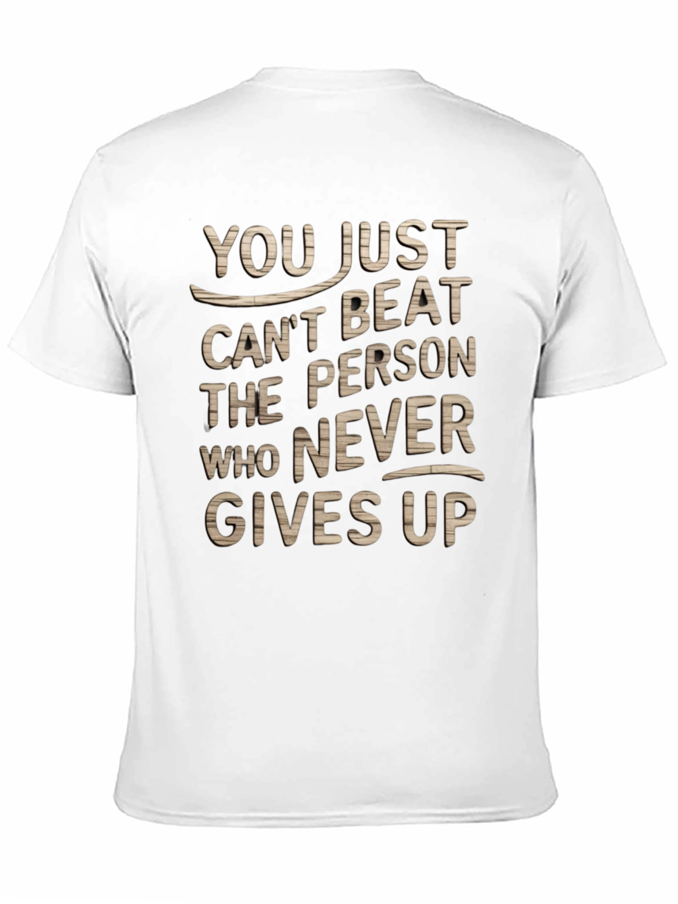 Black Never Give Up Motivational Graphic T-Shirt view 11