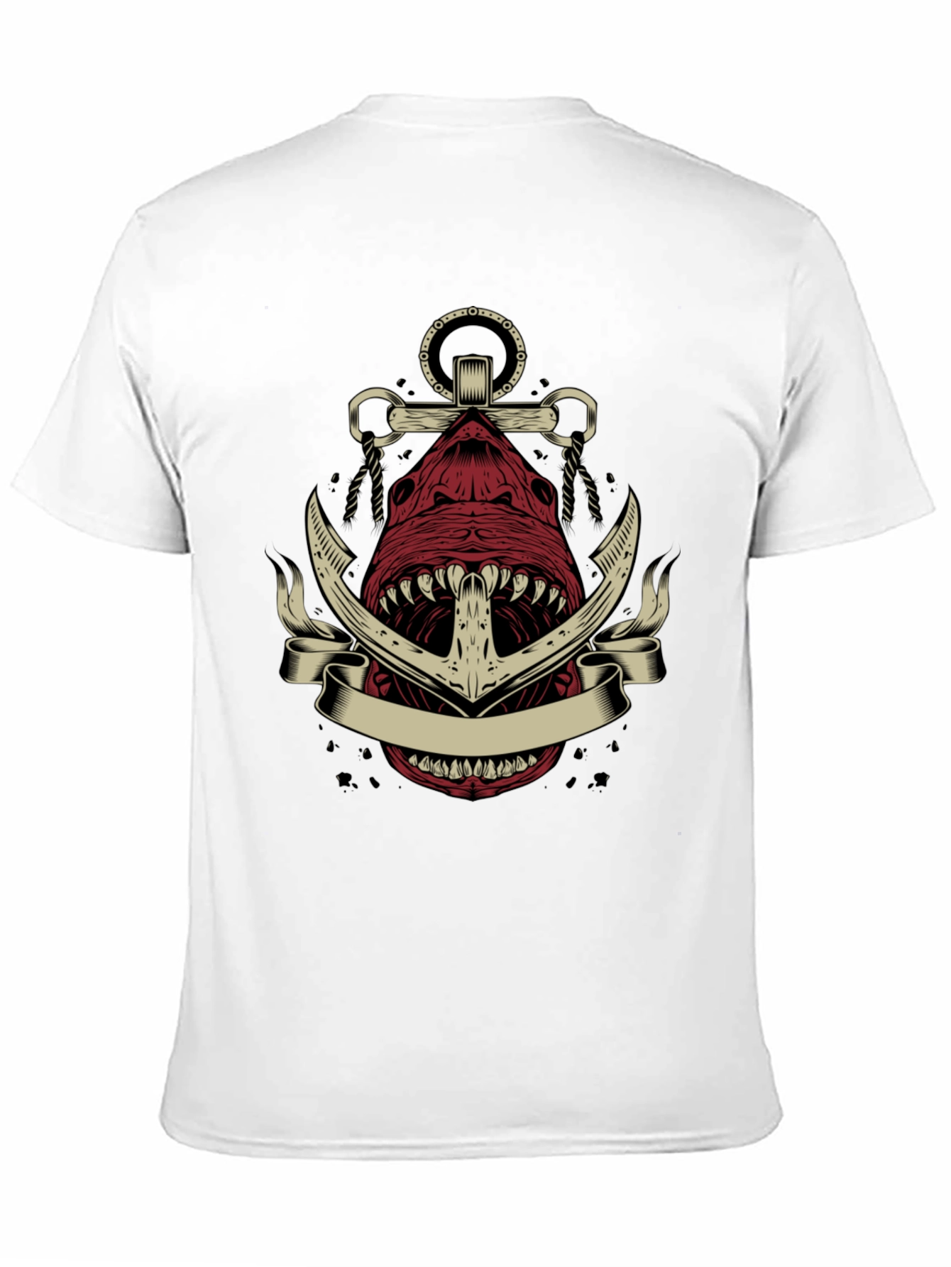 Black Anchor Shark Graphic Tee - Nautical Style view 11