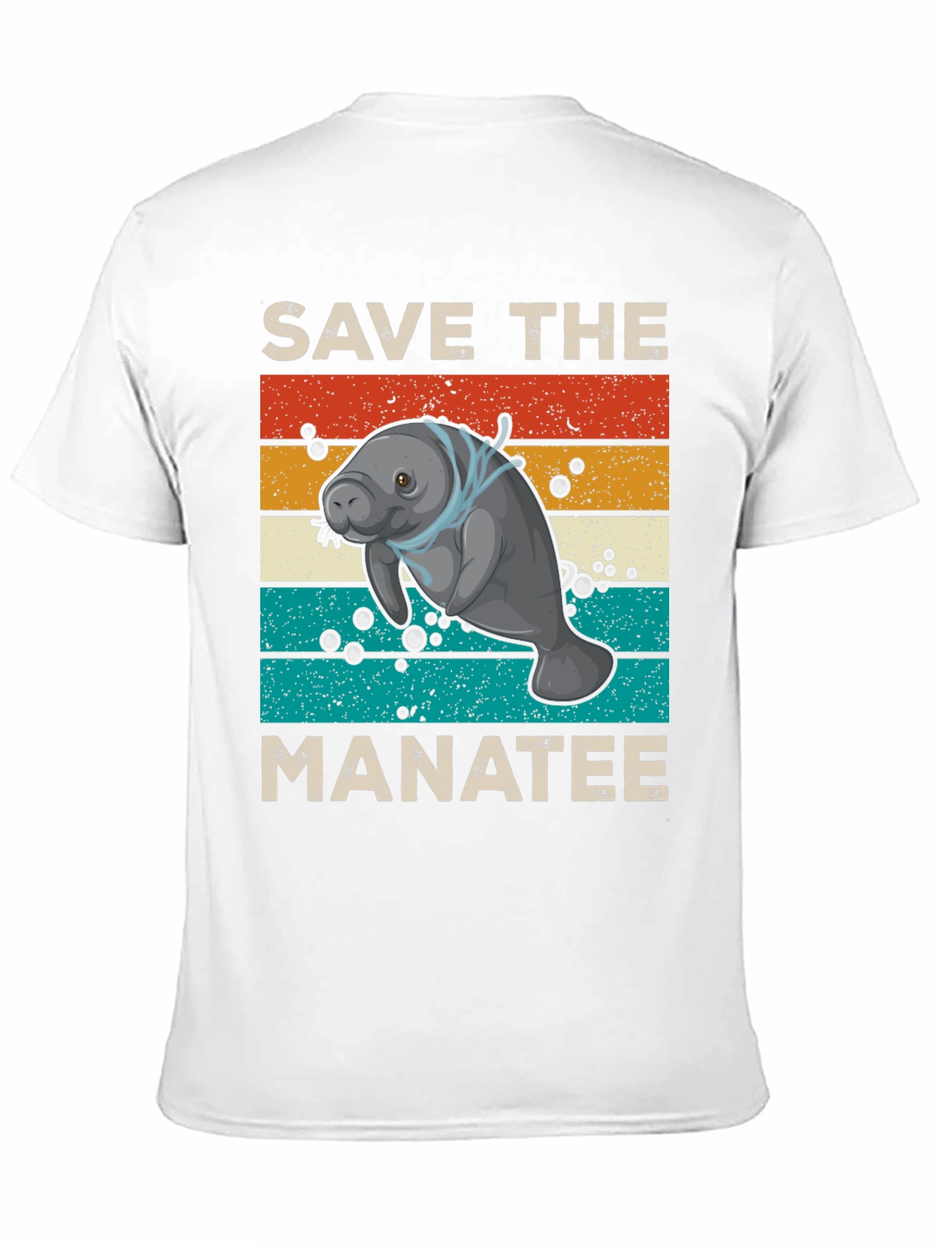 Black Save the Manatee Graphic T-Shirt - Eco-Friendly Sea Life Tee view 11